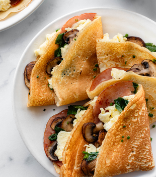 Ham & Swiss Savory Cheese Crepes