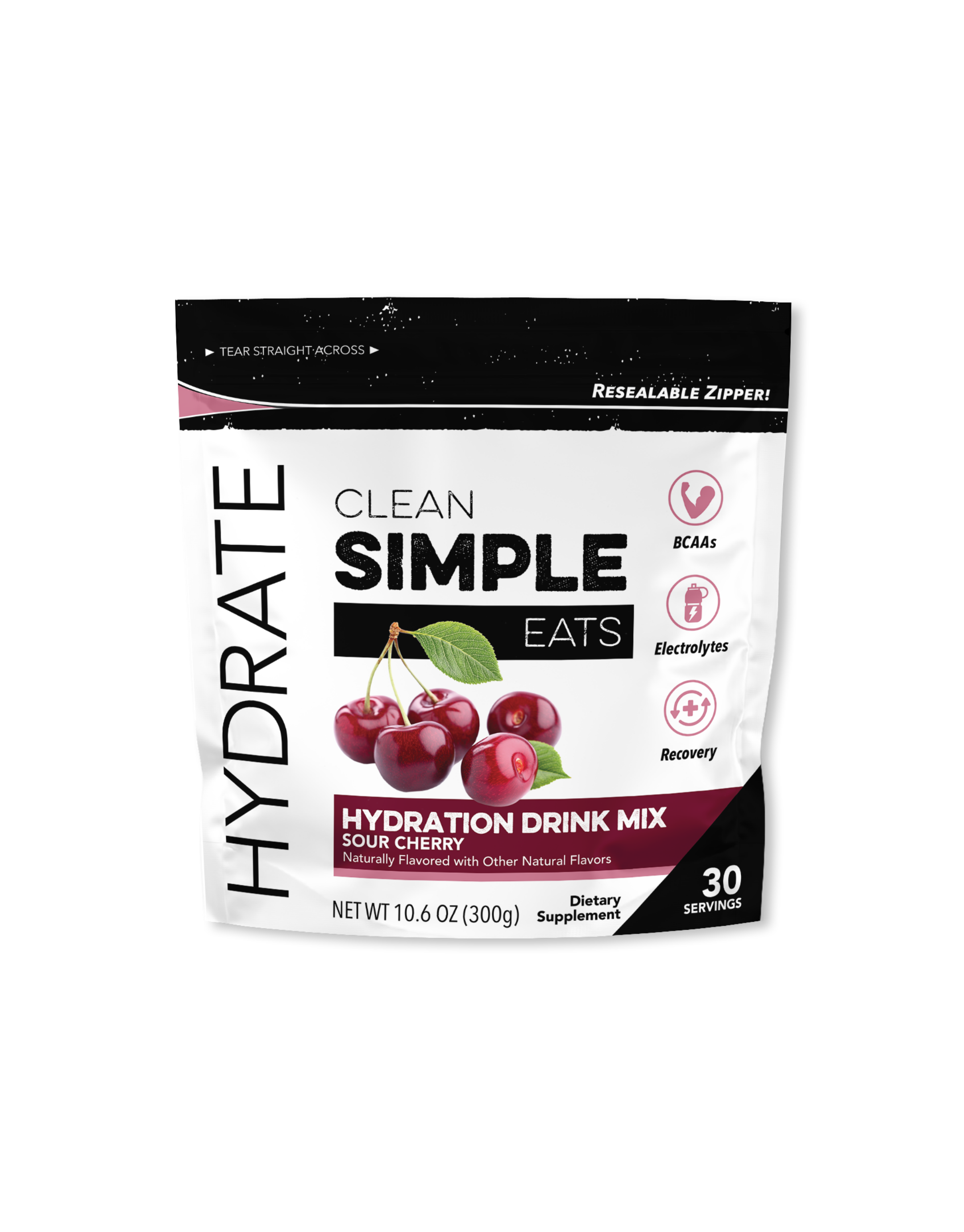 Hydrate: Sour Cherry Hydration Drink Mix (30 Serving Bag)