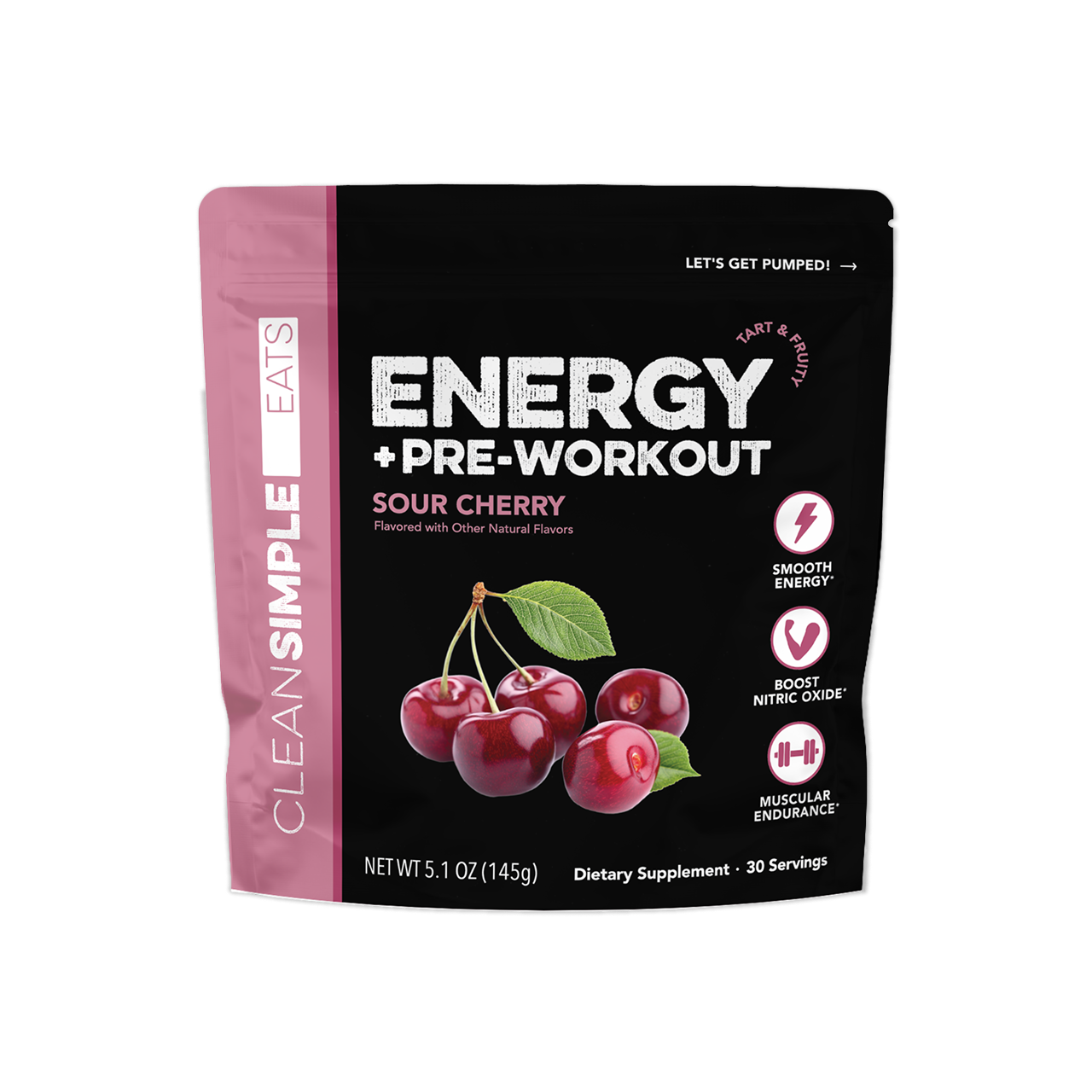 ダイエットドリンク B-cleans Energy + Pre-Workout - Sour Cherry | CSE – Clean Simple Eats