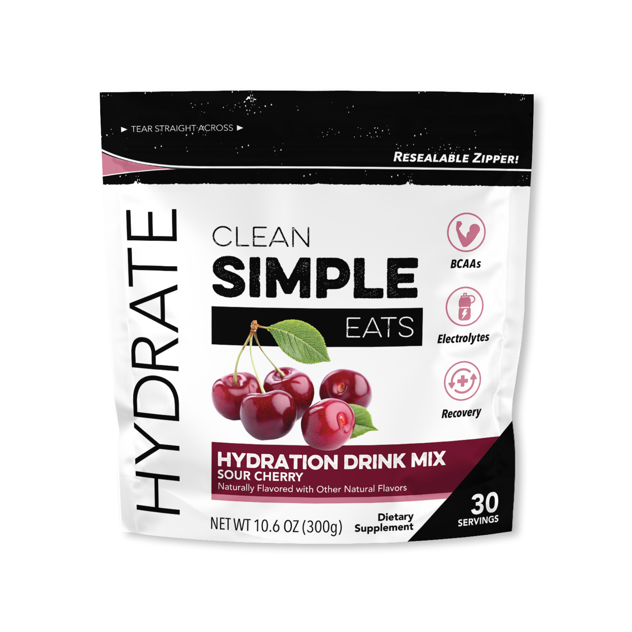 Hydrate: Sour Cherry Hydration Drink Mix (30 Serving Bag)