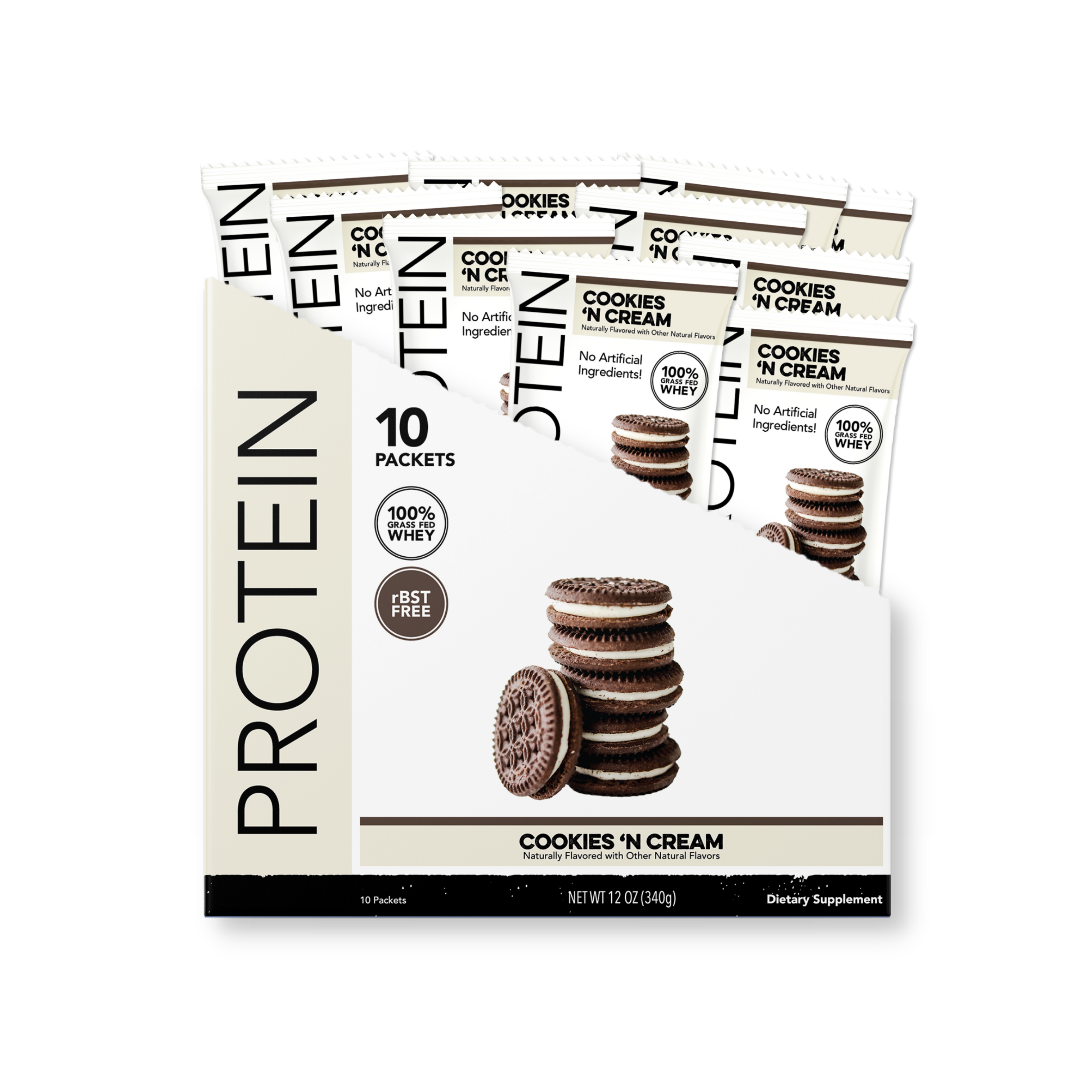 Protein Powder: Cookies 'N Cream (10 Single Serving Stick Packs)