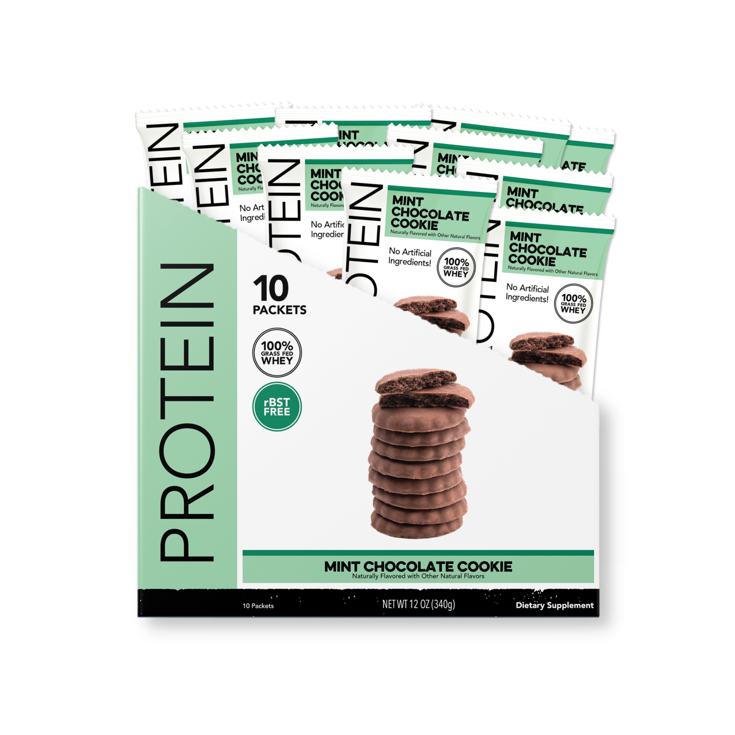 Protein Powder: Mint Chocolate Cookie (10 Single Serving Stick Packs)