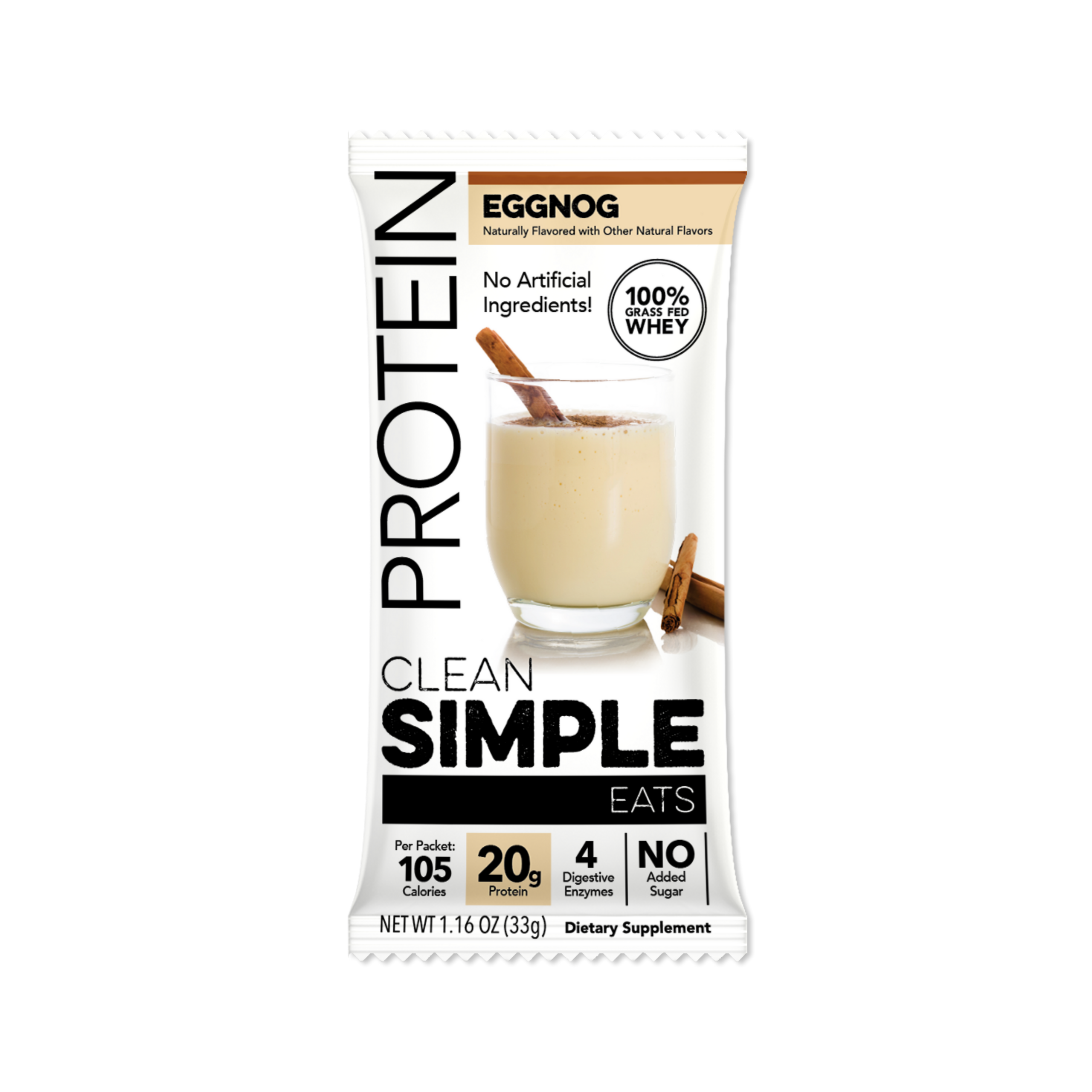 Protein Powder: Eggnog (Single Serving Stick Packs)