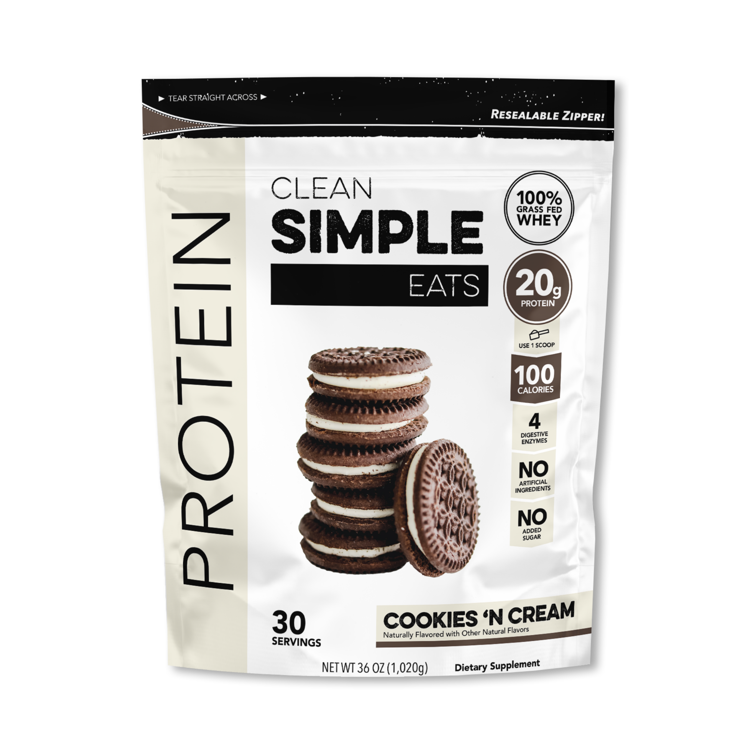 Protein Powder: Cookies 'N Cream (30 Serving Bag)