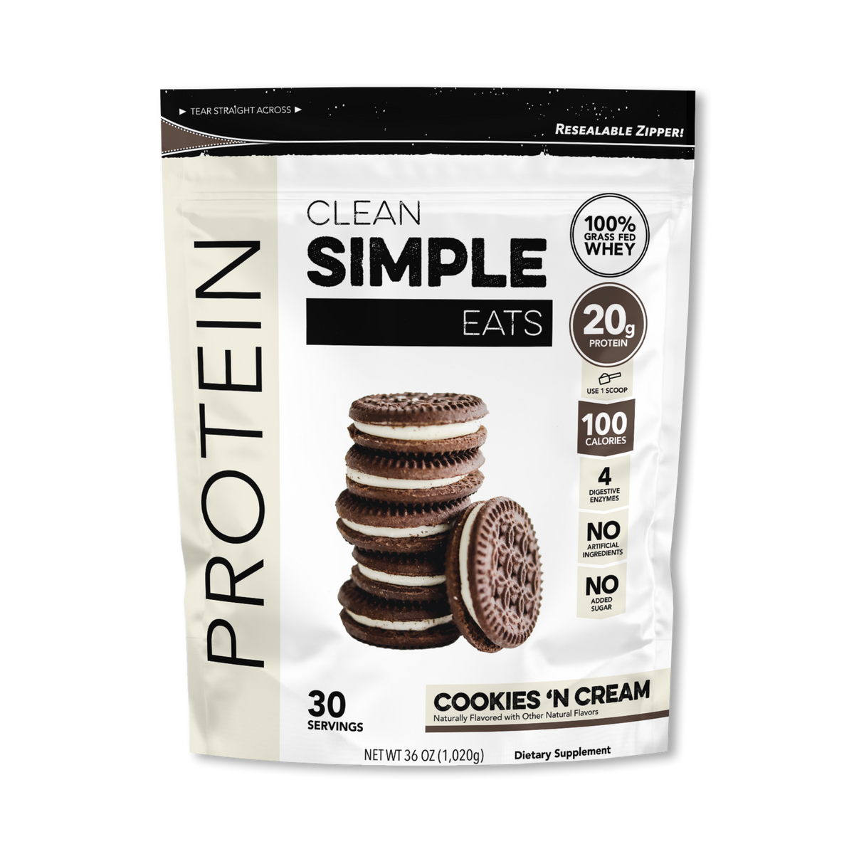 Cookies Clean Powder Protein Powder - Cookies 'N Cream | CSE – Clean Simple Eats