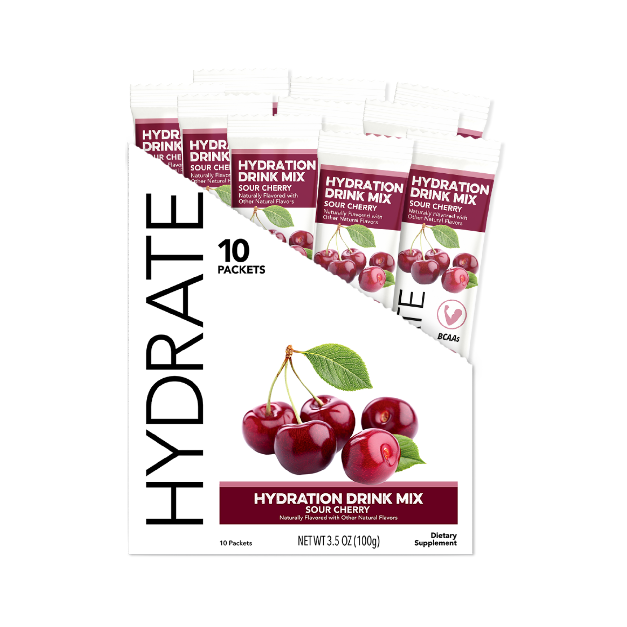 Hydrate: Sour Cherry Hydration Drink Mix (10 Single Serving Stick Packs)