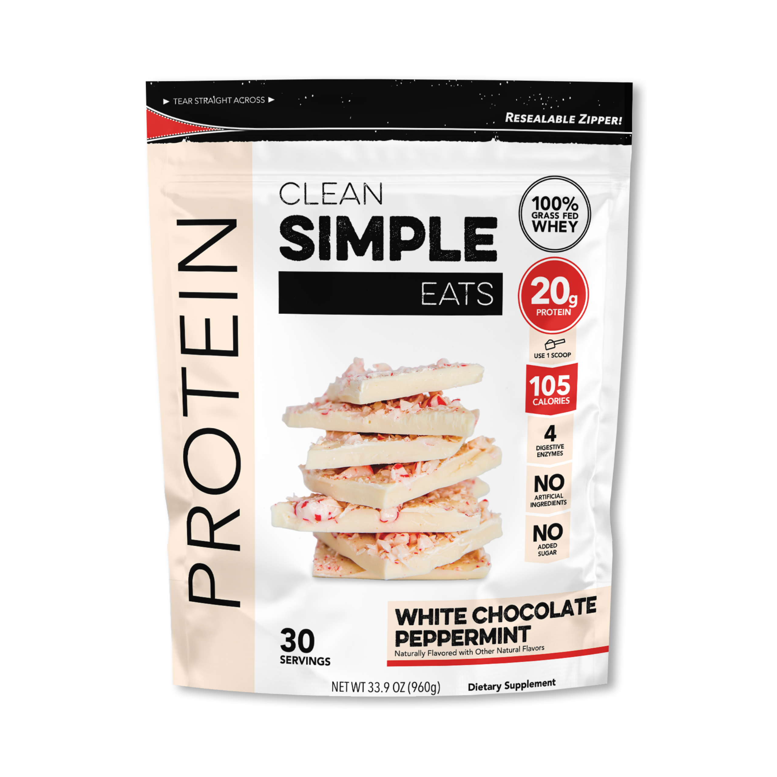 Protein Powder: White Chocolate Peppermint (30 Serving Bag)