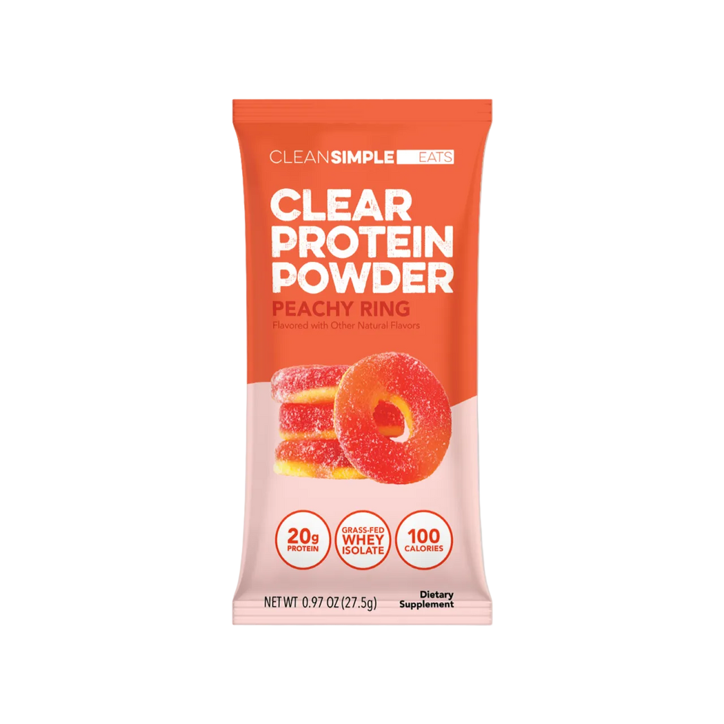 Clear Protein Powder: Peachy Ring (Single Serving Stick Pack Sample)