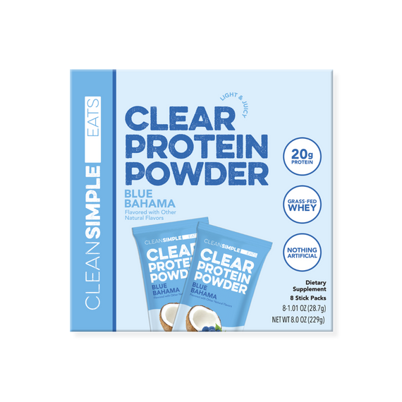 Clear Protein Powder: Blue Bahama (8 Single Serving Stick packs)