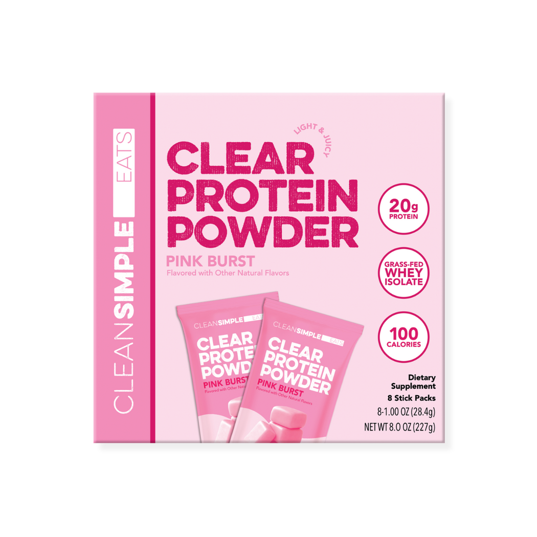 Pink Fiber Powder Clear Protein Powder - Pink Burst (8 Single Serving Stick Packs) | CSE ...