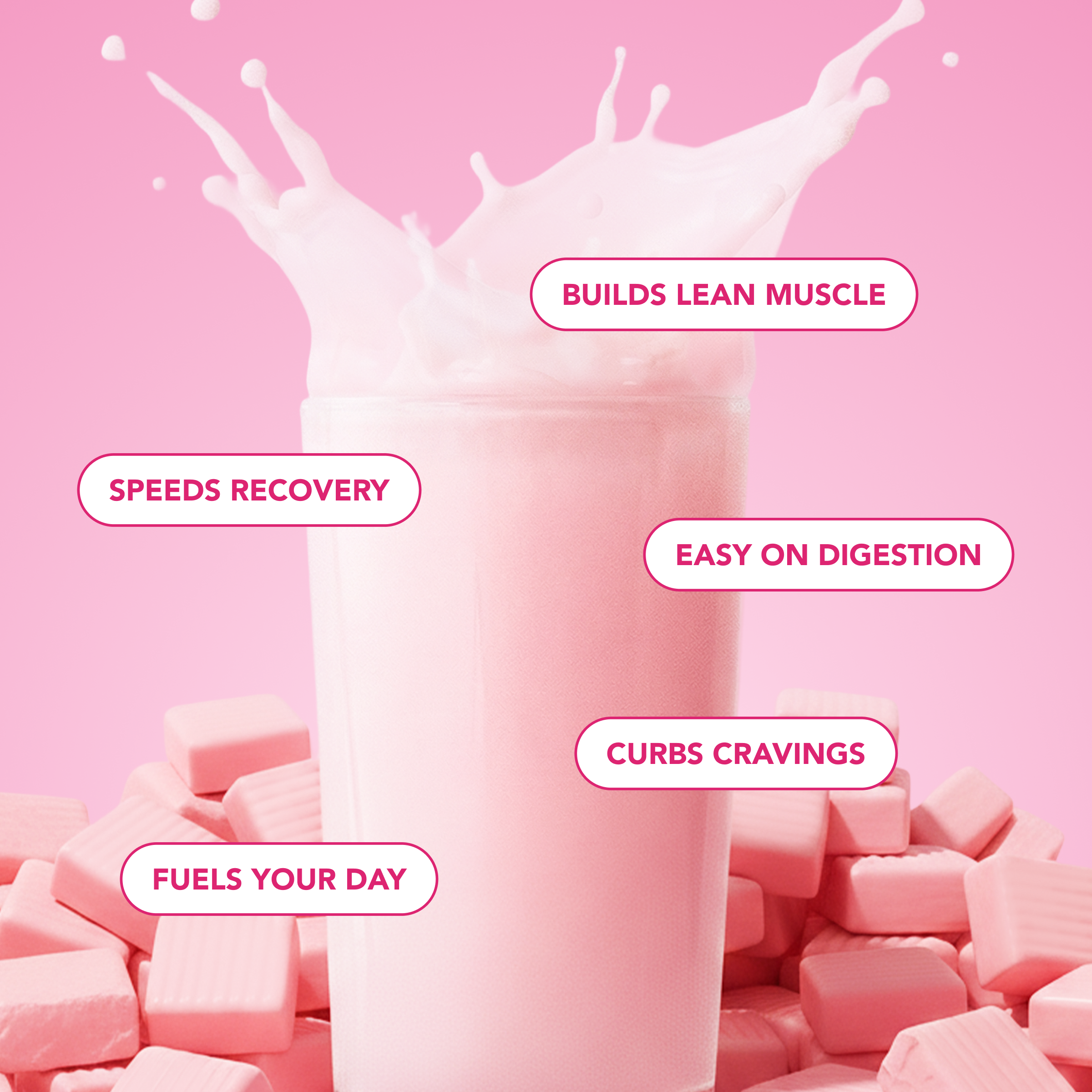 Clear Protein Powder: Pink Burst (8 Single Serving Stick Packs)