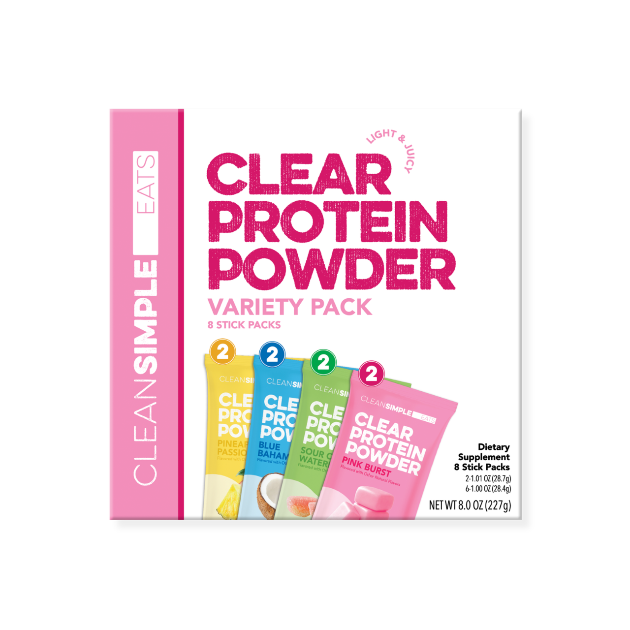Small Powder Packs Clear Protein Powder-Variety Pack (8 Single Serving Packs) | CSE ...