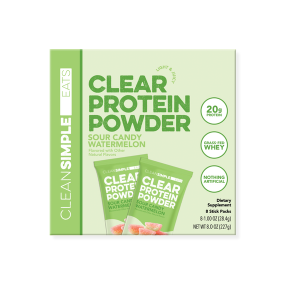 Clear Protein Powder: Sour Candy Watermelon (8 Single Serving Stick Packs)