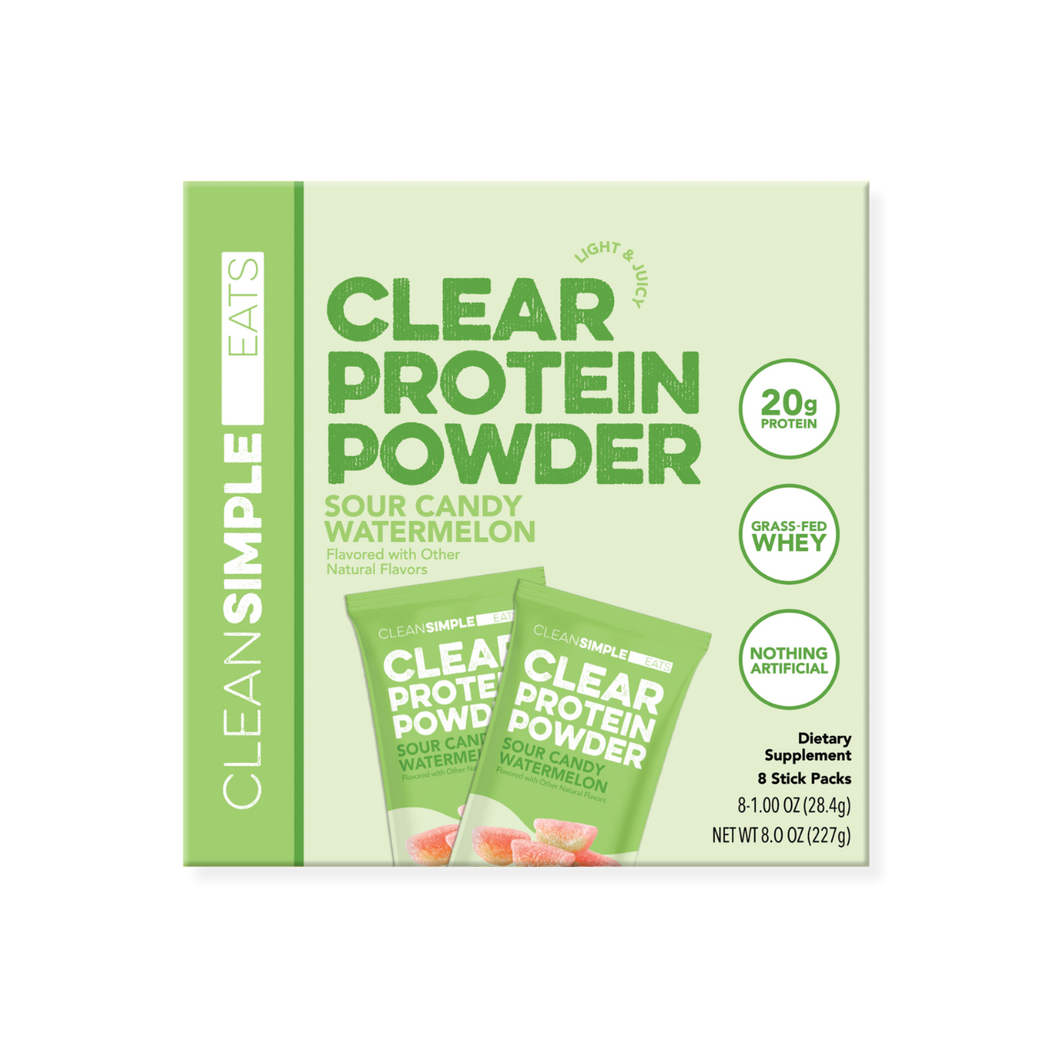 Clear Protein Powder: Sour Candy Watermelon (8 Single Serving Stick Packs)