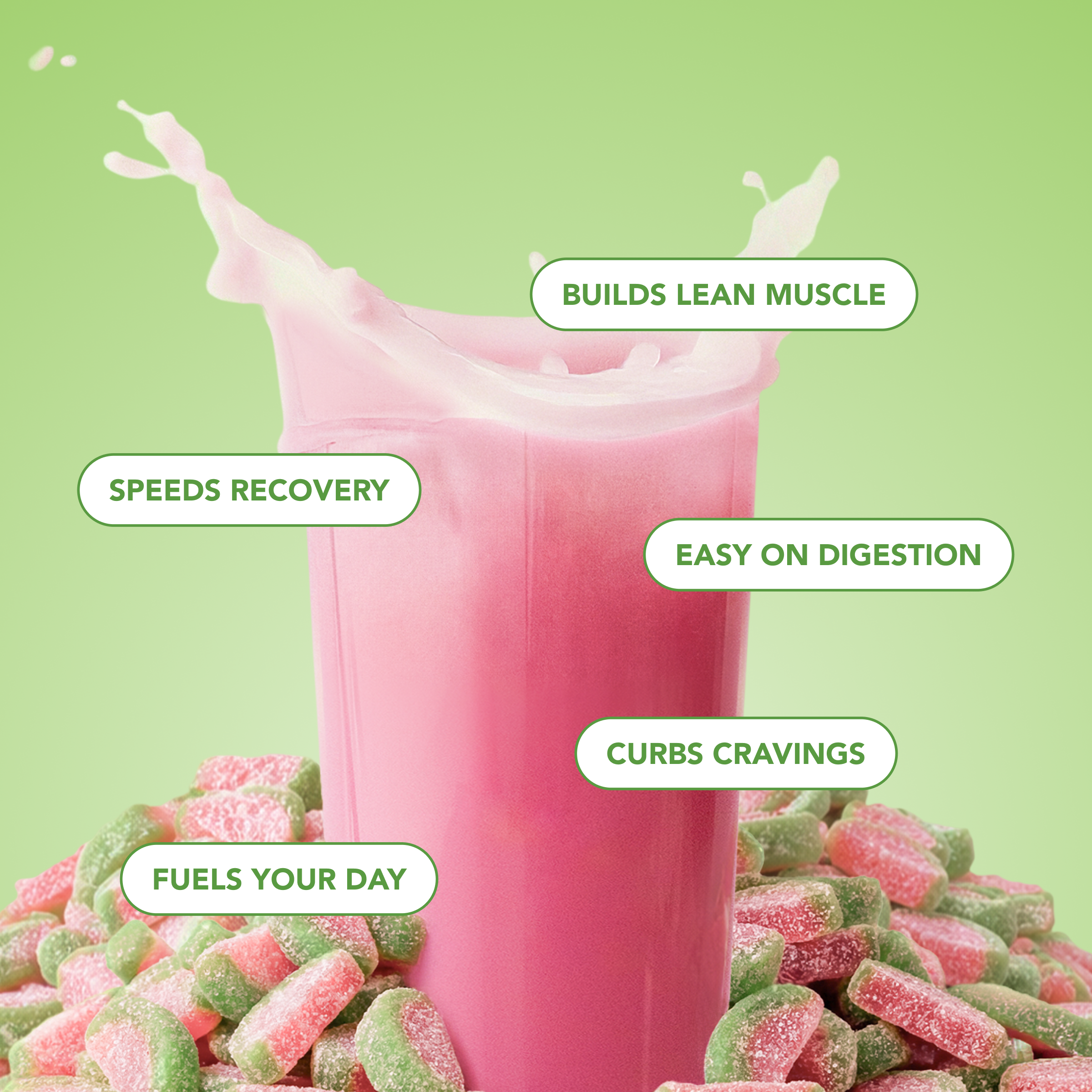 Clear Protein Powder: Sour Candy Watermelon (8 Single Serving Stick Packs)