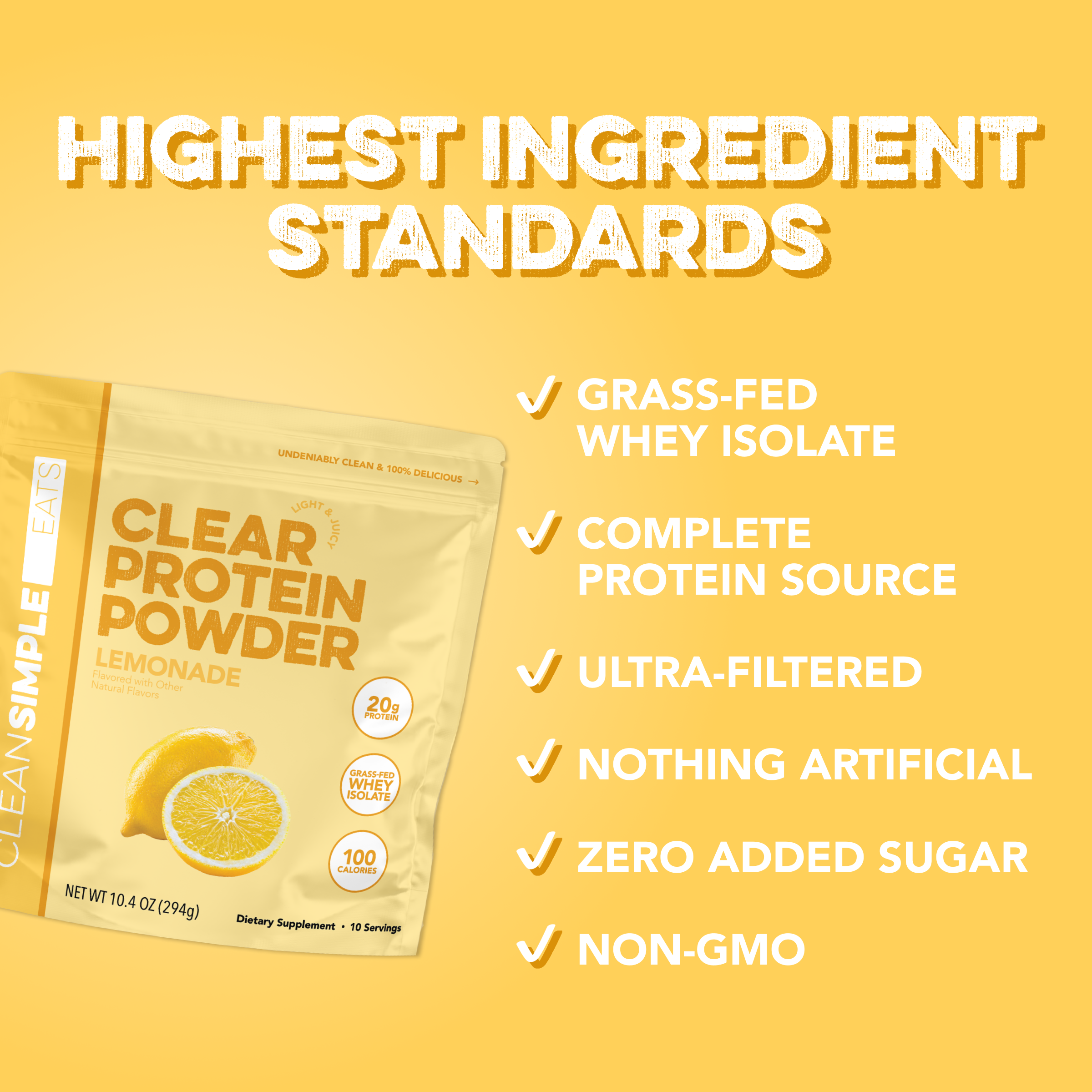 Clear Protein Powder: Lemonade (10 Serving)