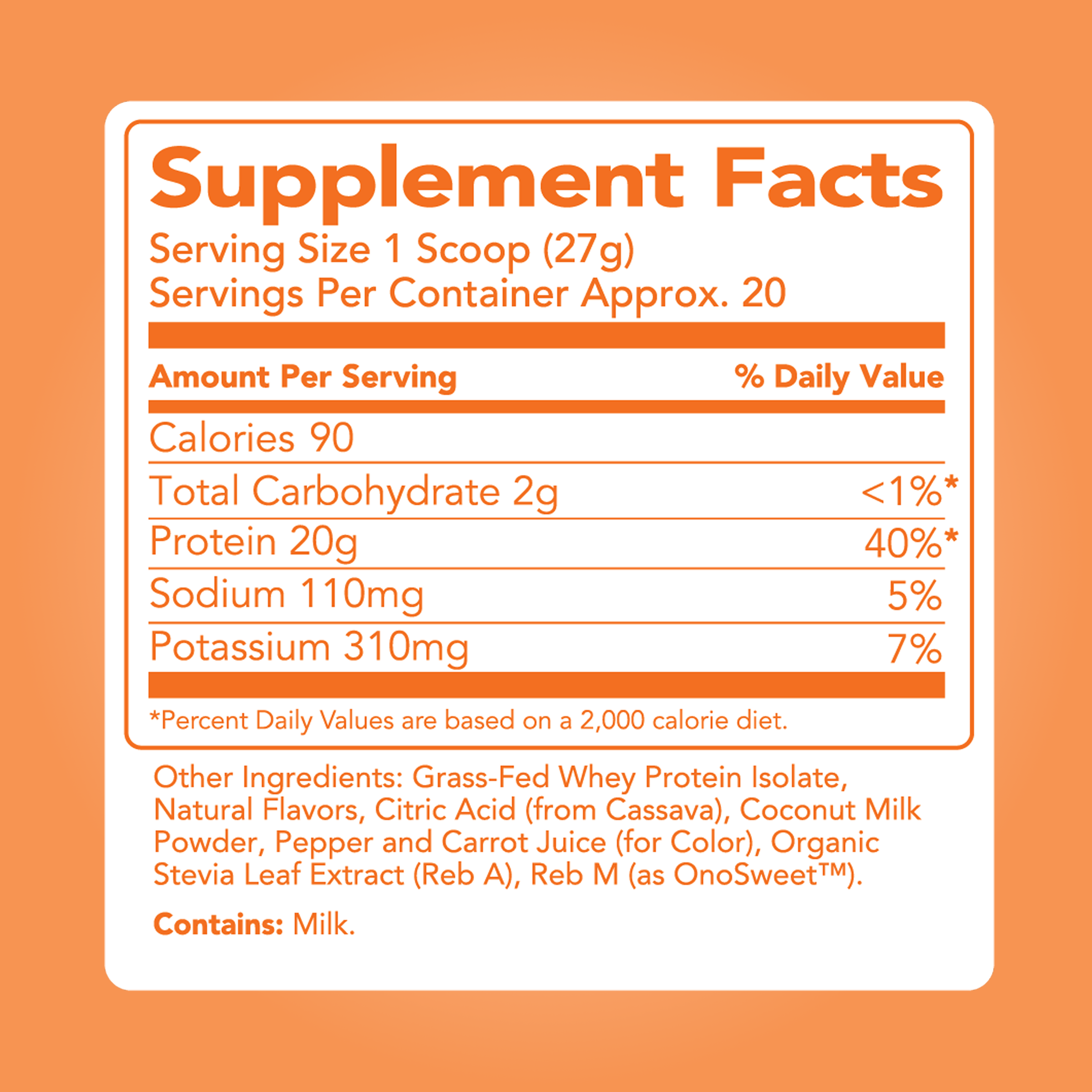 Clear Protein Powder: Orange Dream (20 Serving)