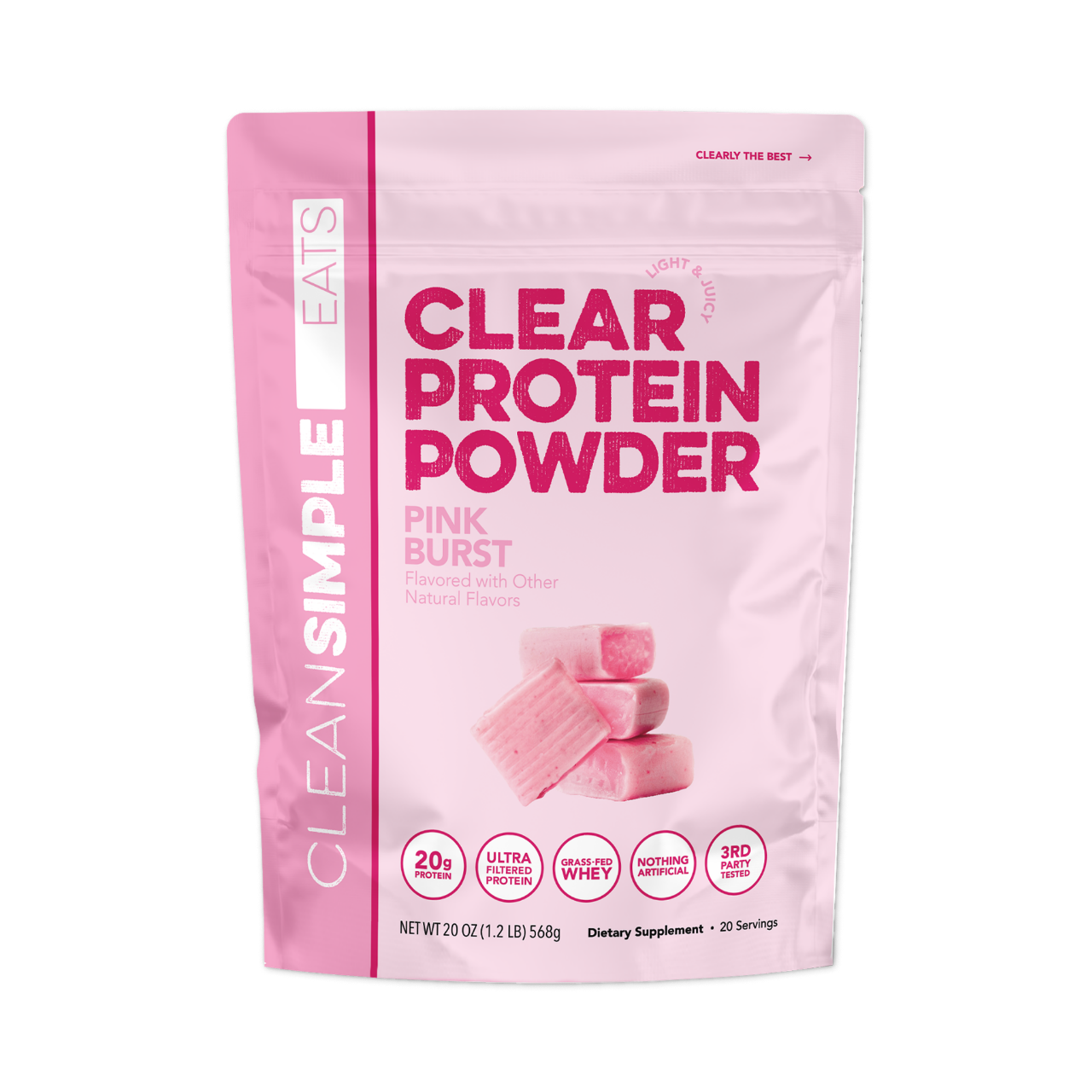 Clear Protein Powder: Pink Burst (20 Serving)