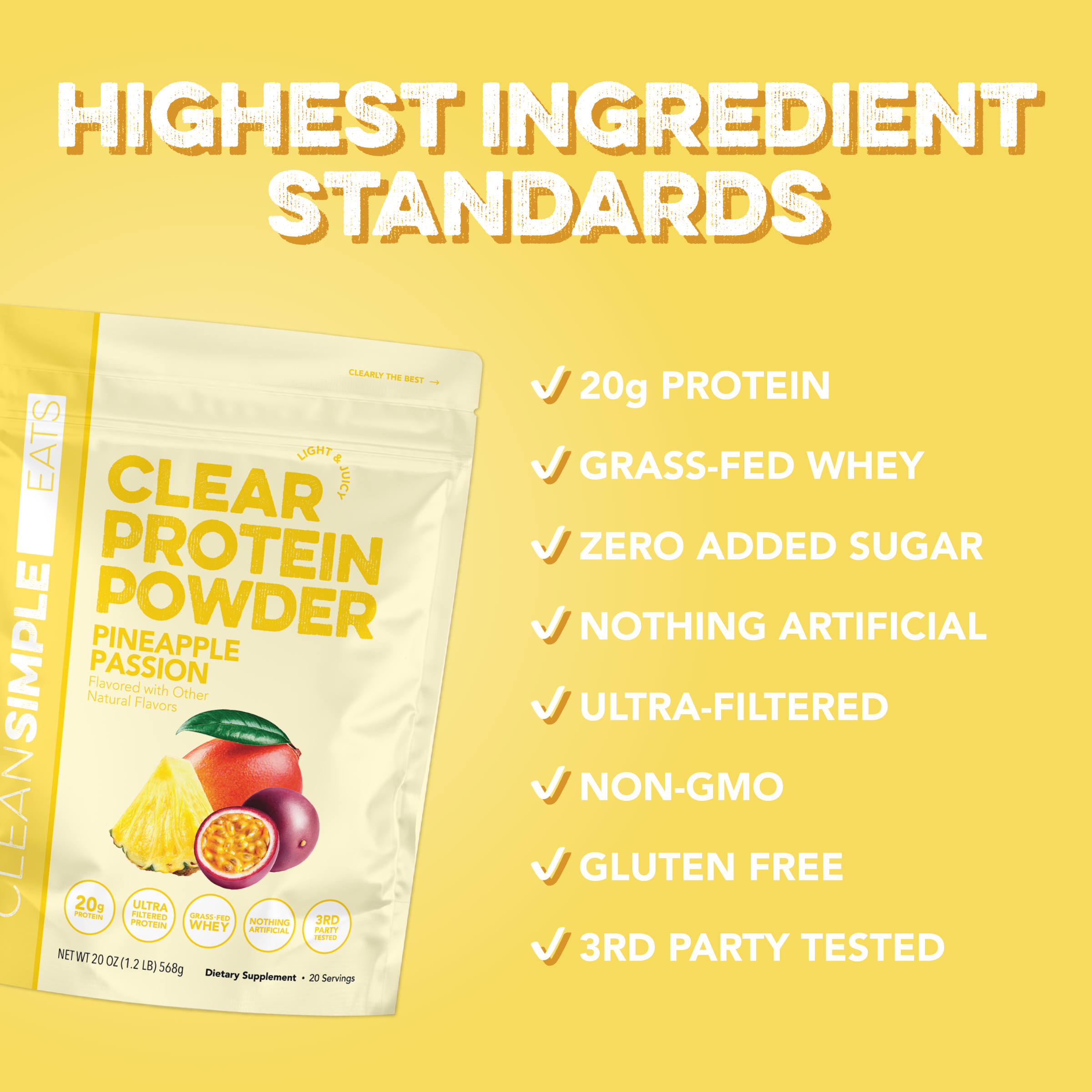 Clear Protein Powder: Pineapple Passion (20 Serving)