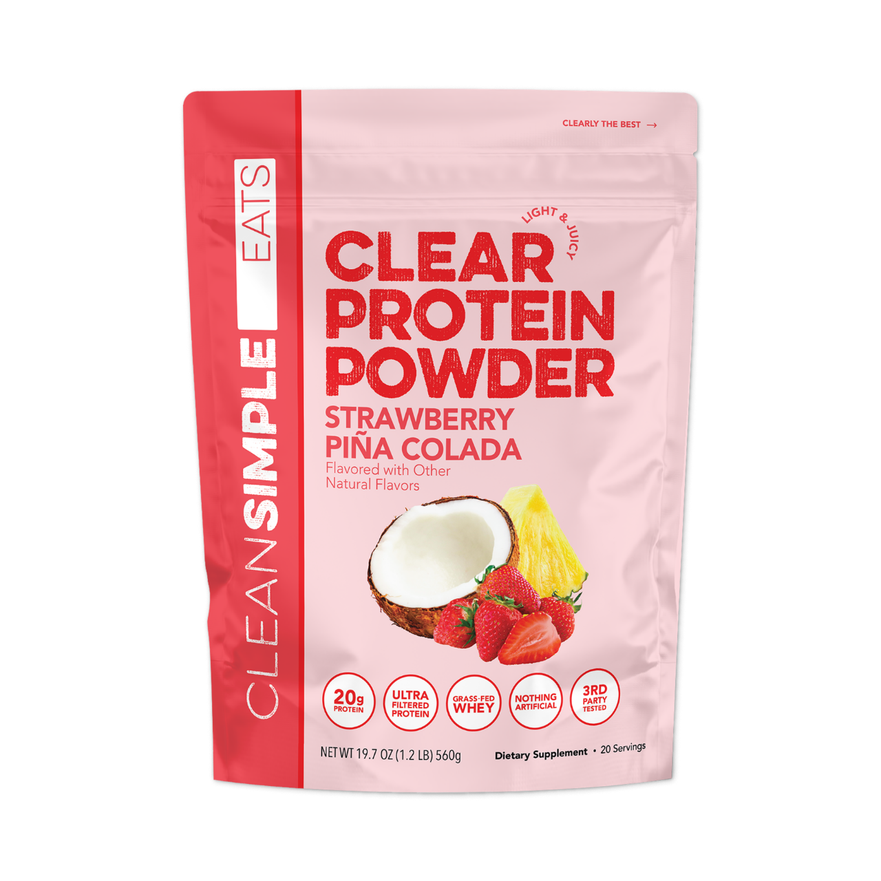 Clear Protein Powder: Strawberry Piña Colada (20 Serving)