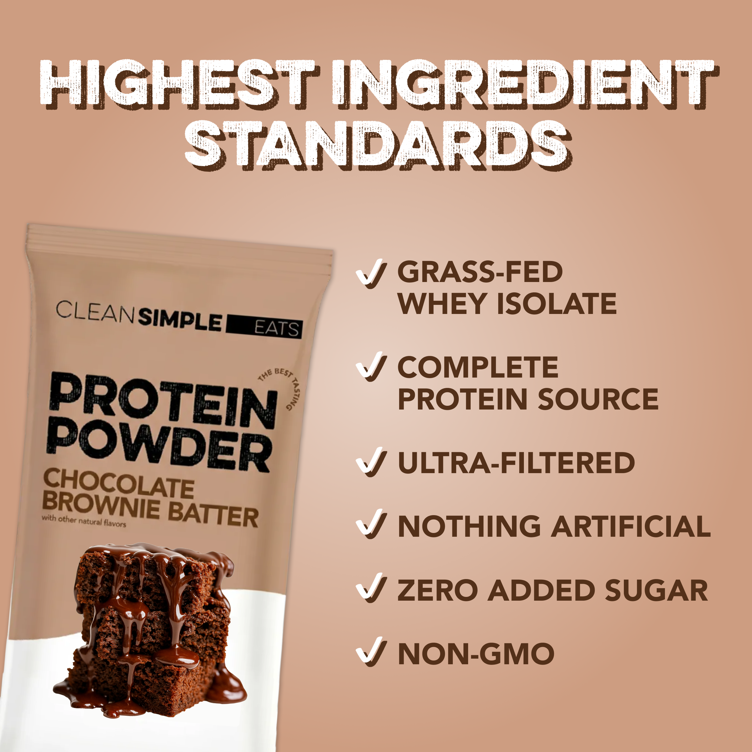 Protein Powder: Chocolate Brownie Batter (Single Serving Stick Pack Sample)
