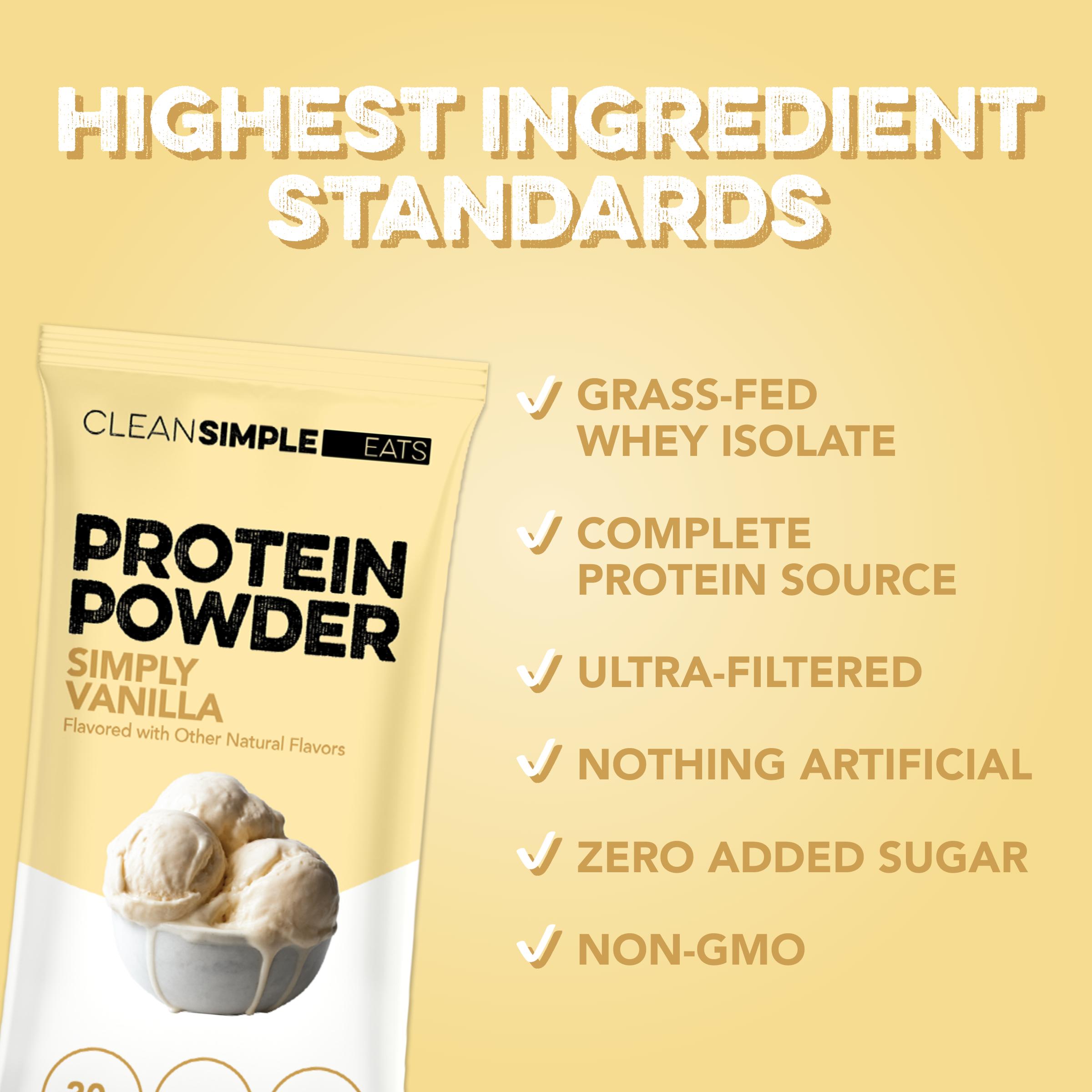 Protein Powder: Simply Vanilla (Single Serving Stick Pack Sample)