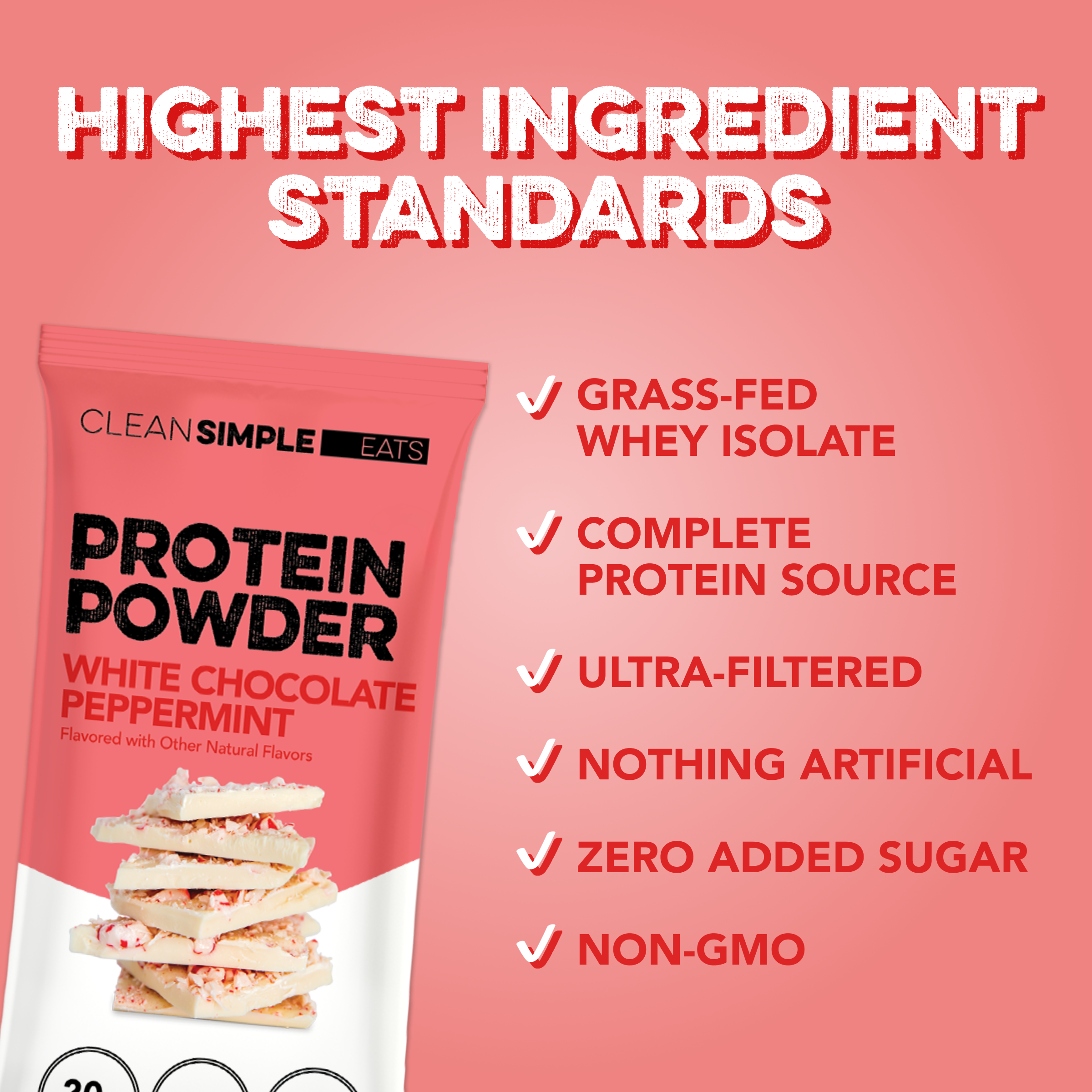 Protein Powder: White Chocolate Peppermint (Single Serving Stick Pack Sample)