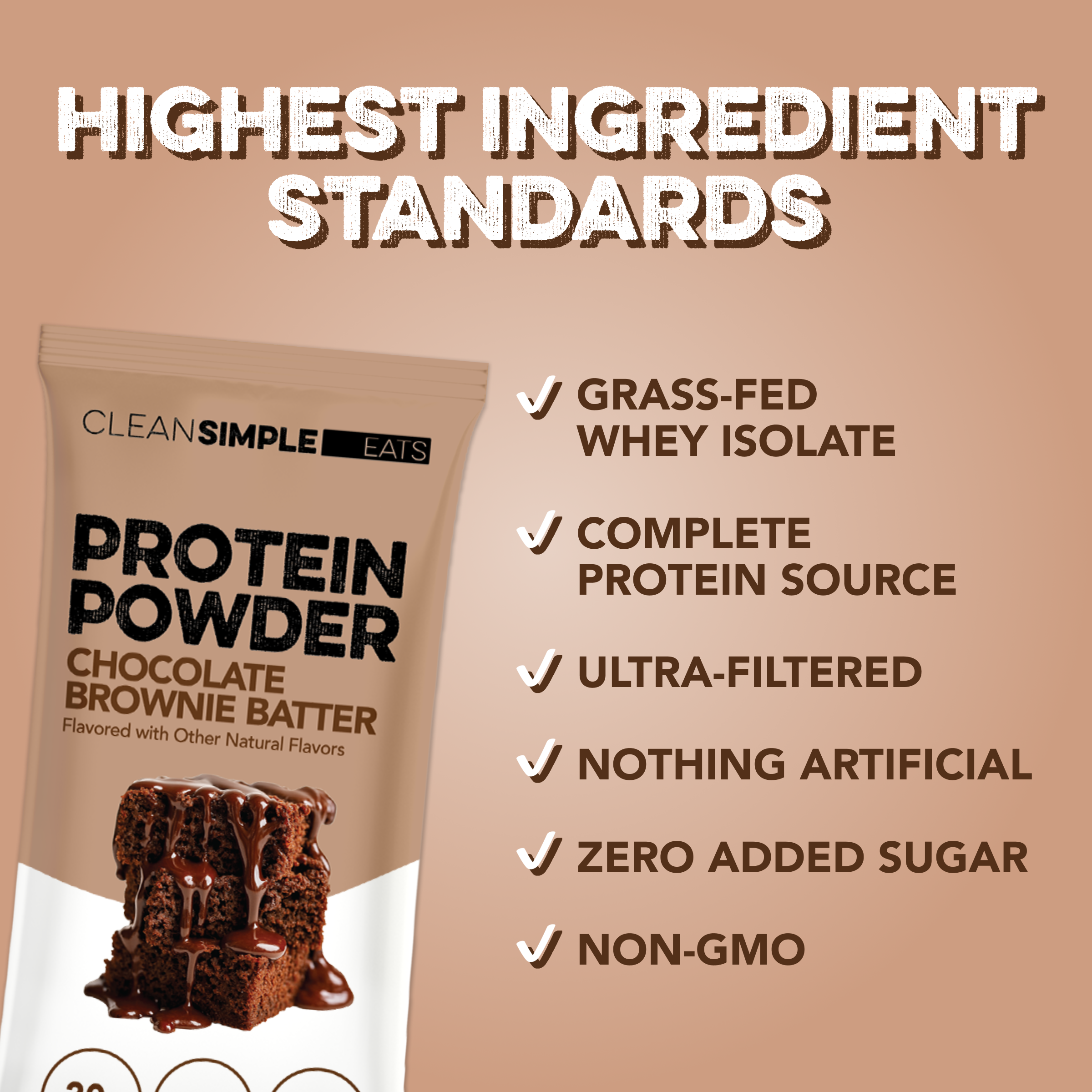 Protein Powder: Brownie Batter (10 Single Serving Stick Packs)