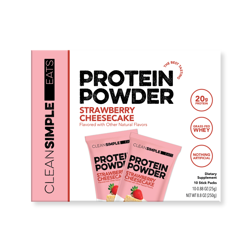 Protein Powder: Strawberry Cheesecake (10 Single Serving Stick Packs)