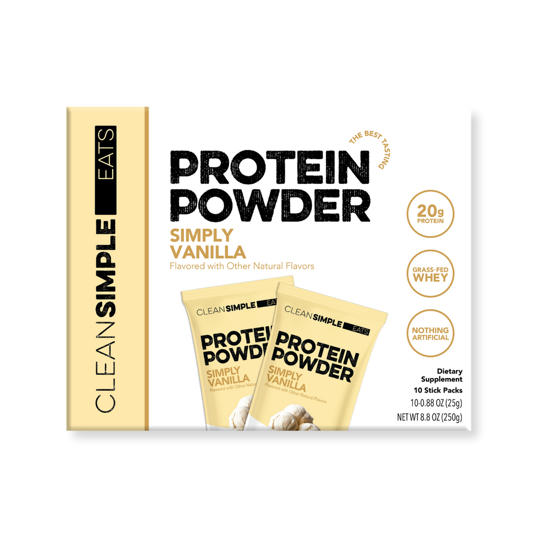 Protein Powder: Simply Vanilla (10 Single Serving Stick Packs)