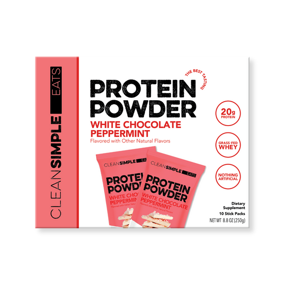 Protein Powder: White Chocolate Peppermint (10 Single Serving Stick Packs)