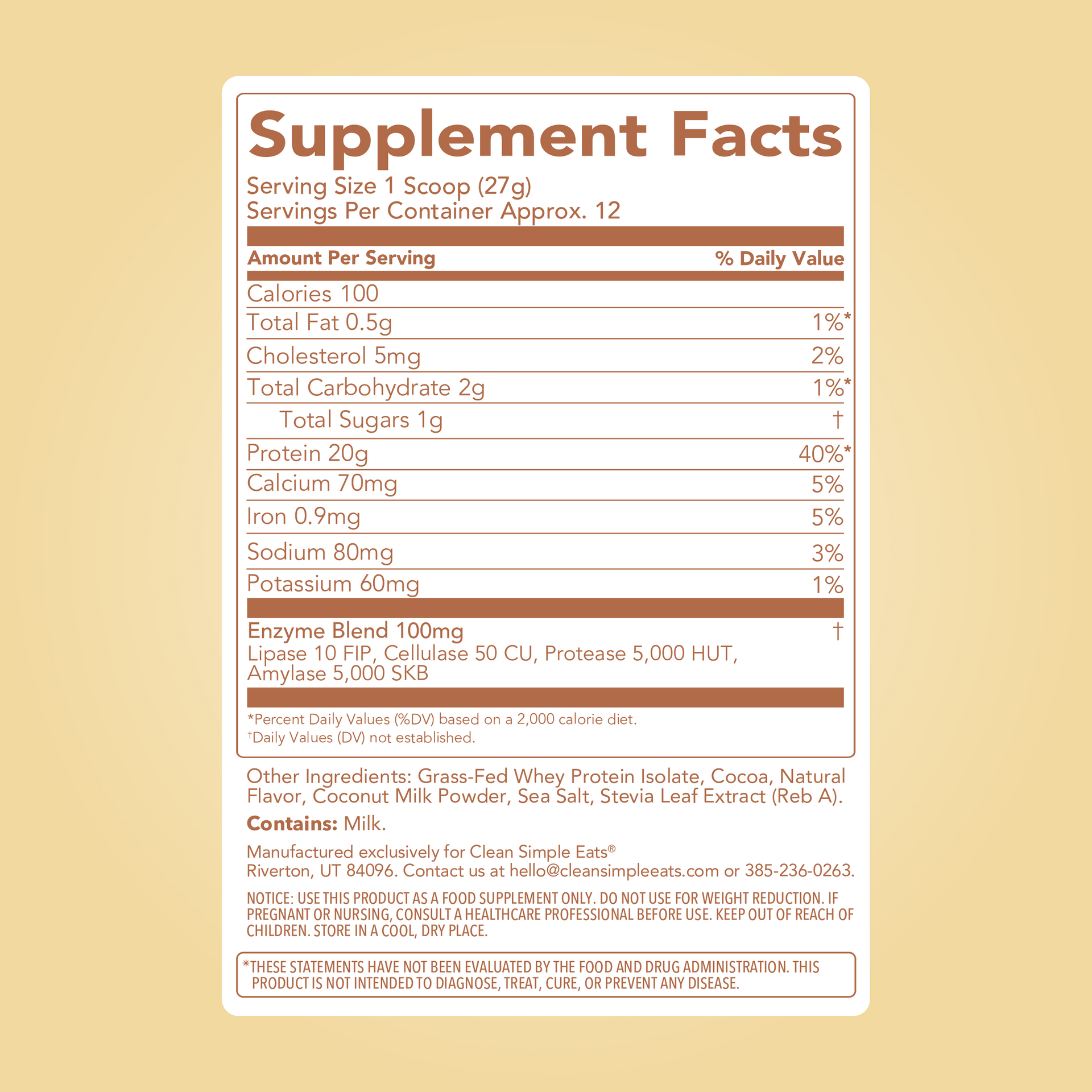 Protein Powder: German Chocolate Cake (12 Serving Bag)