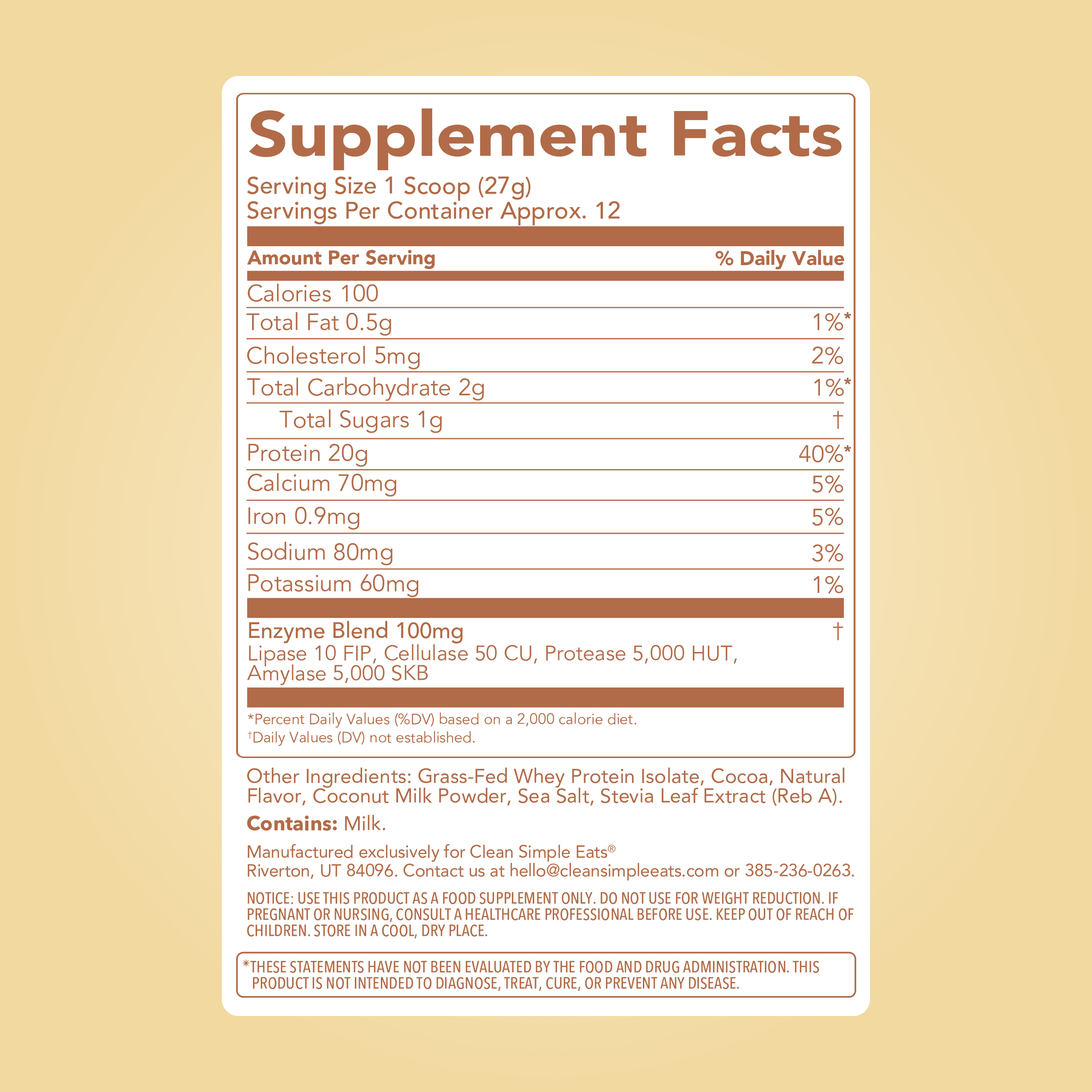 Protein Powder: German Chocolate Cake (12 Serving Bag)