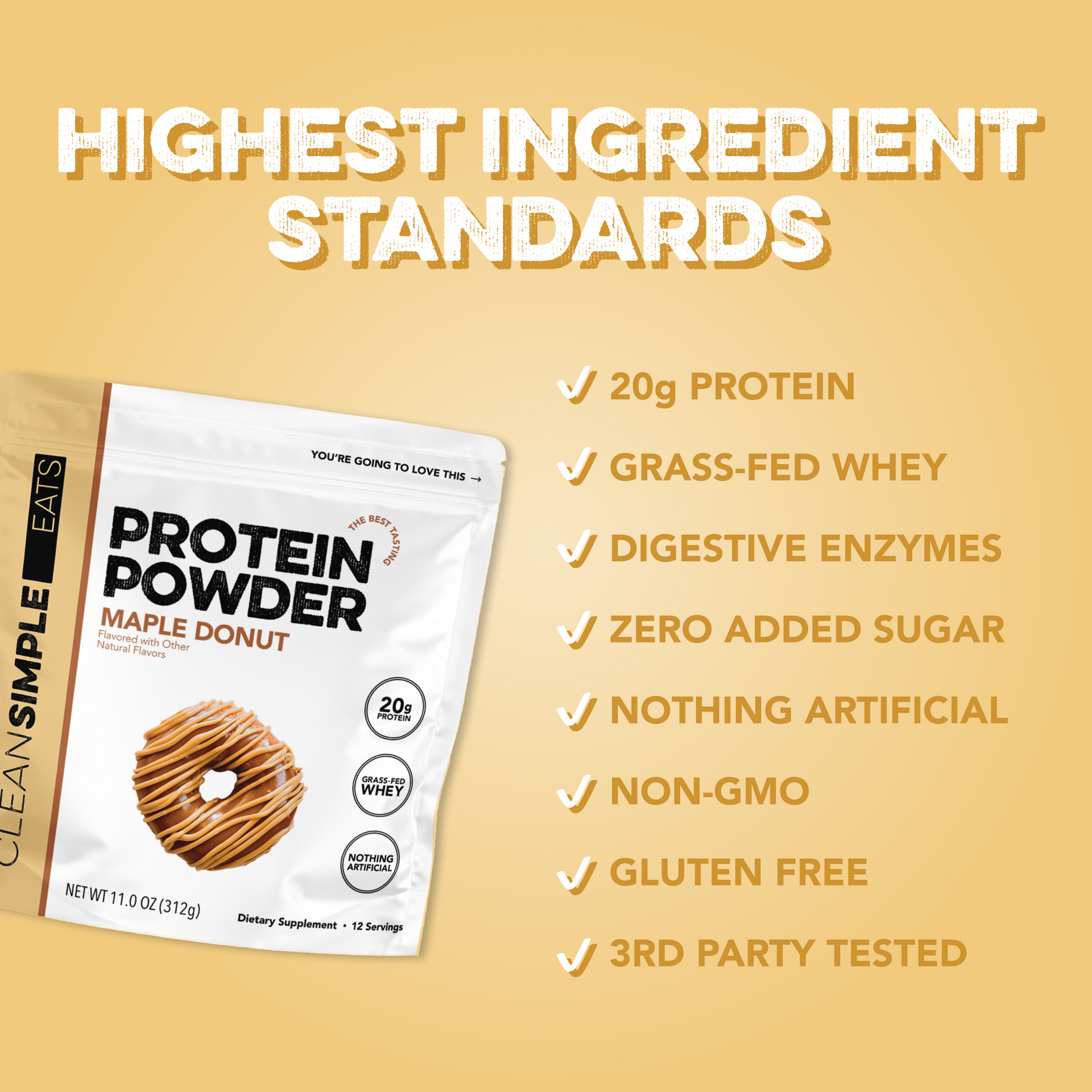 Protein Powder: Maple Donut (12 Serving Bag)