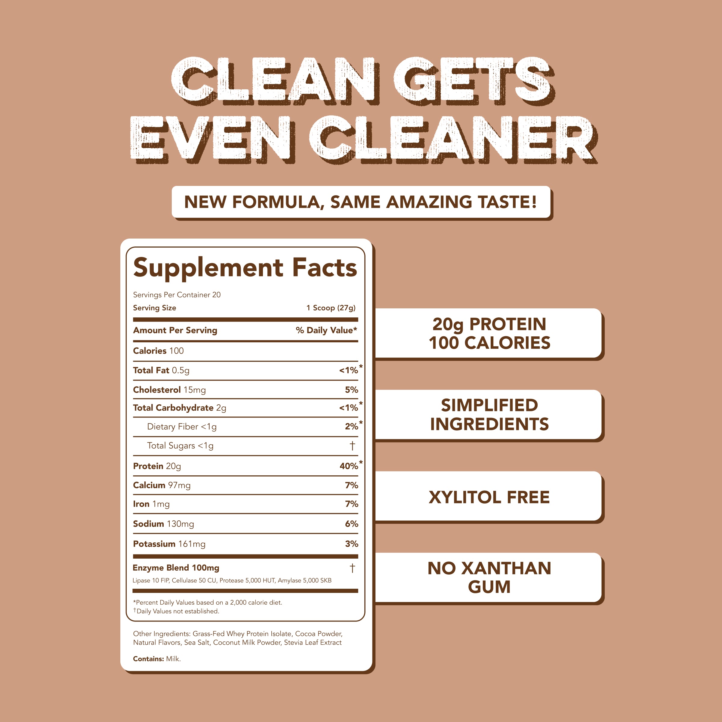 Protein Powder: Brownie Batter (20 Serving Bag)