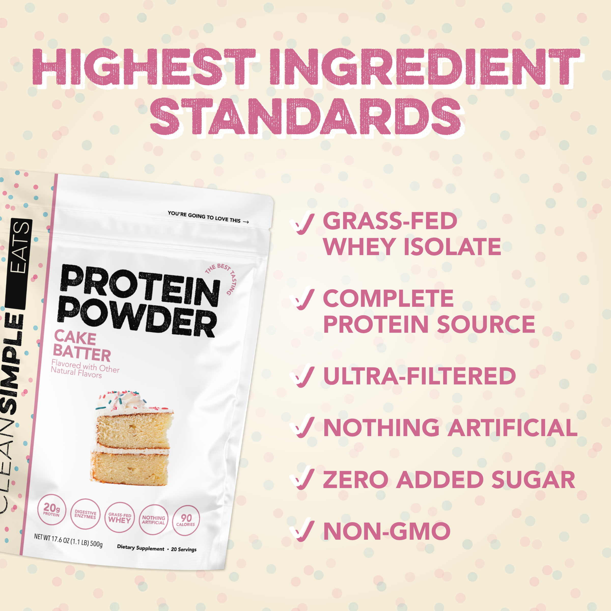 Protein Powder: Cake Batter (20 Serving Bag)