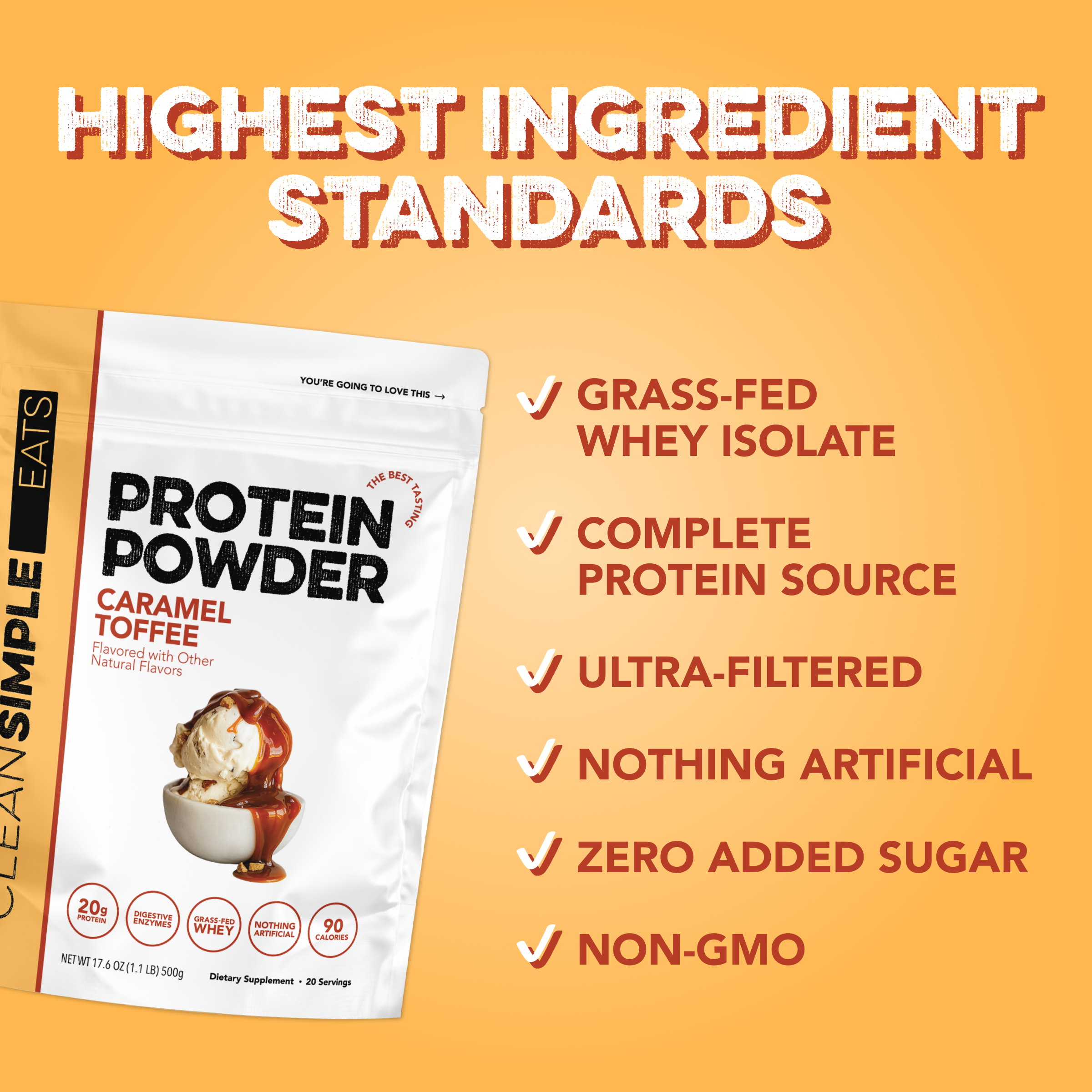 Protein Powder: Caramel Toffee (20 Serving Bag)
