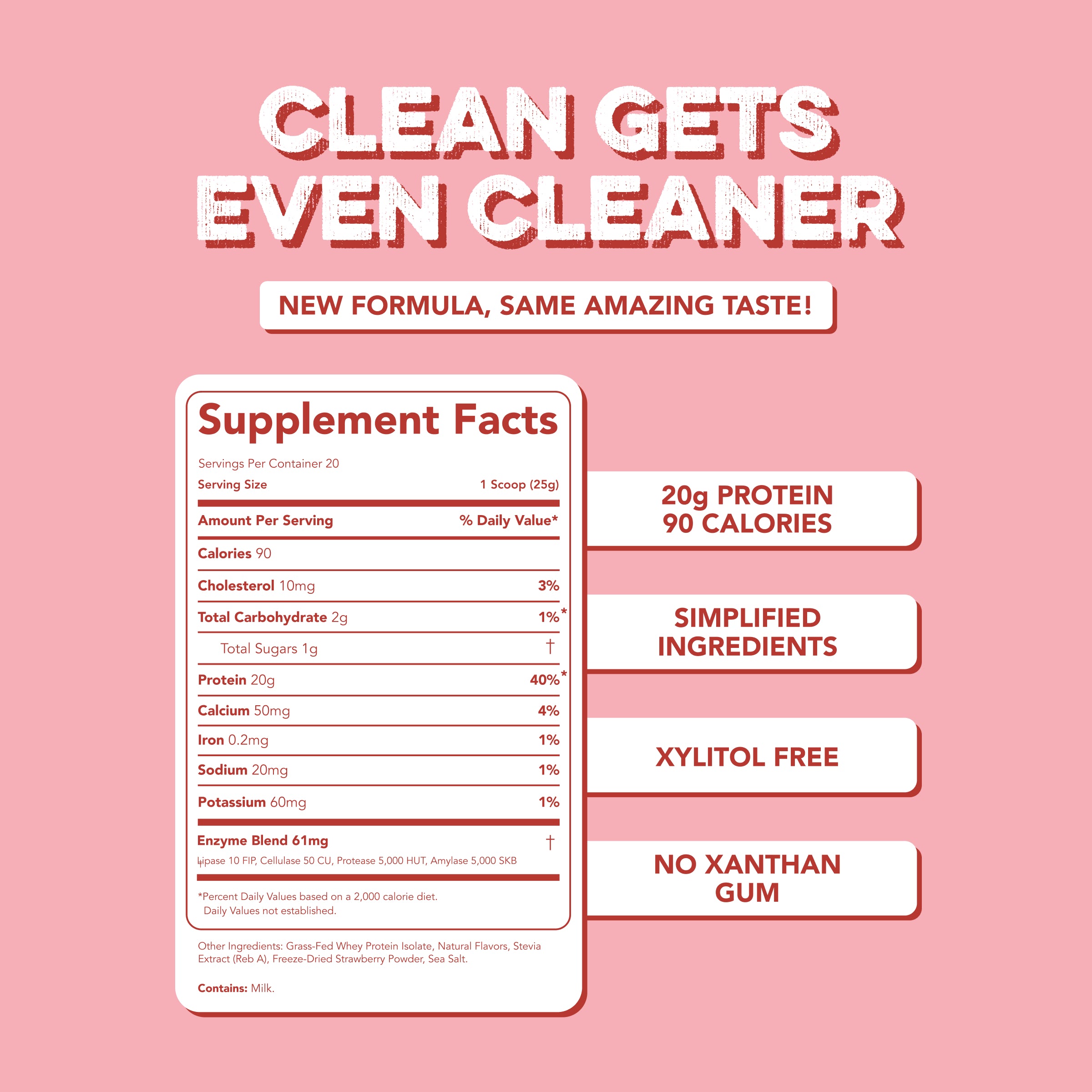 Protein Powder: Strawberry Cheesecake (20 Serving Bag)