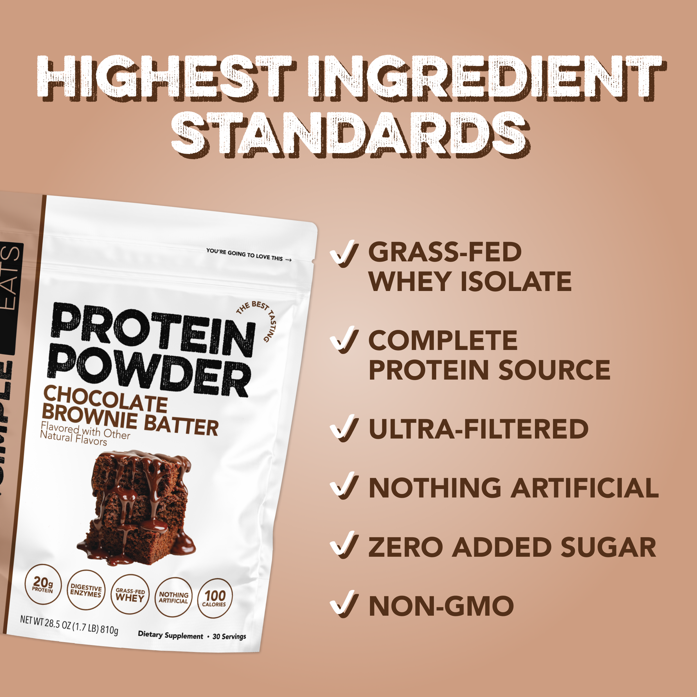 Protein Powder: Brownie Batter (30 Serving Bag)