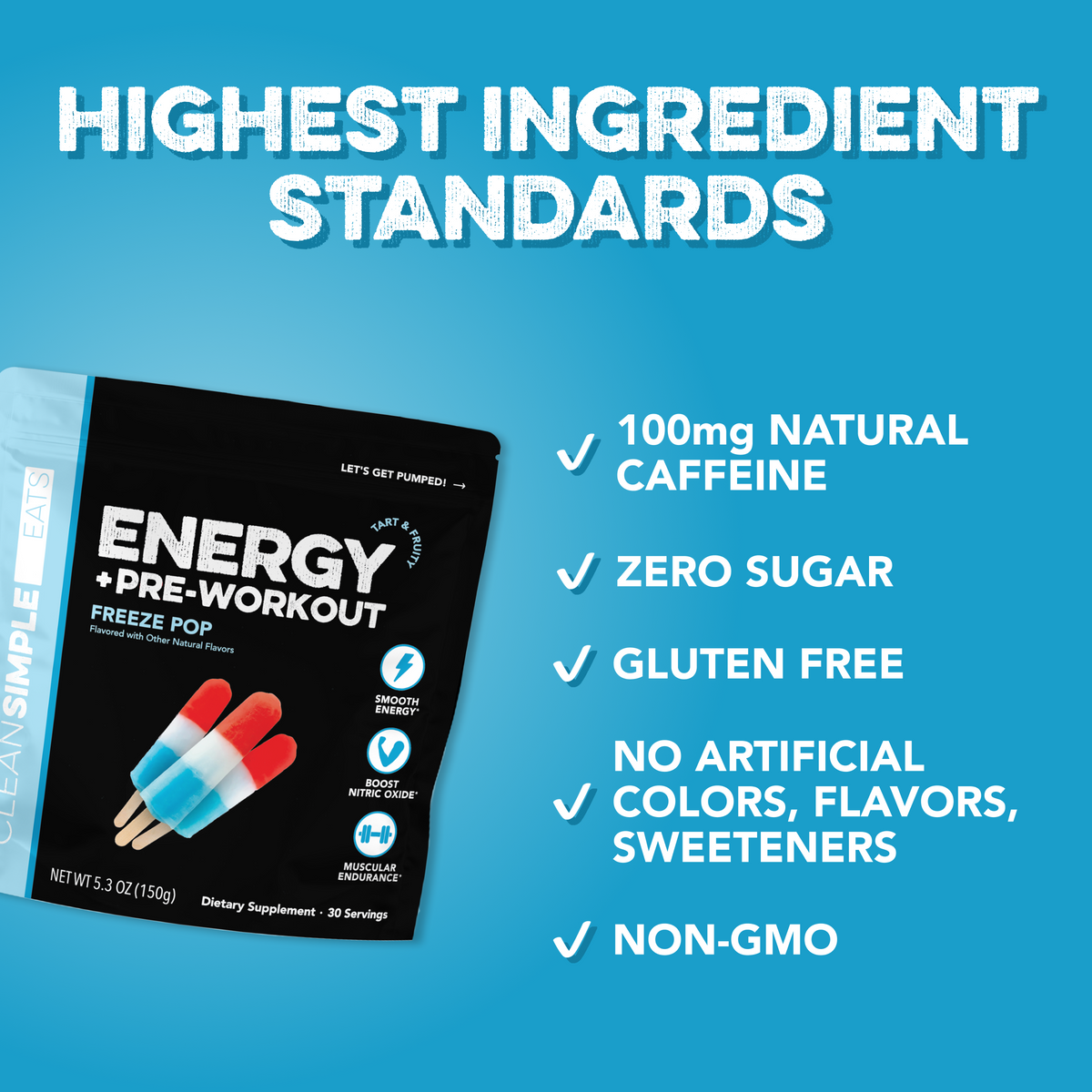 Energy + Pre-Workout - Freeze Pop | CSE – Clean Simple Eats