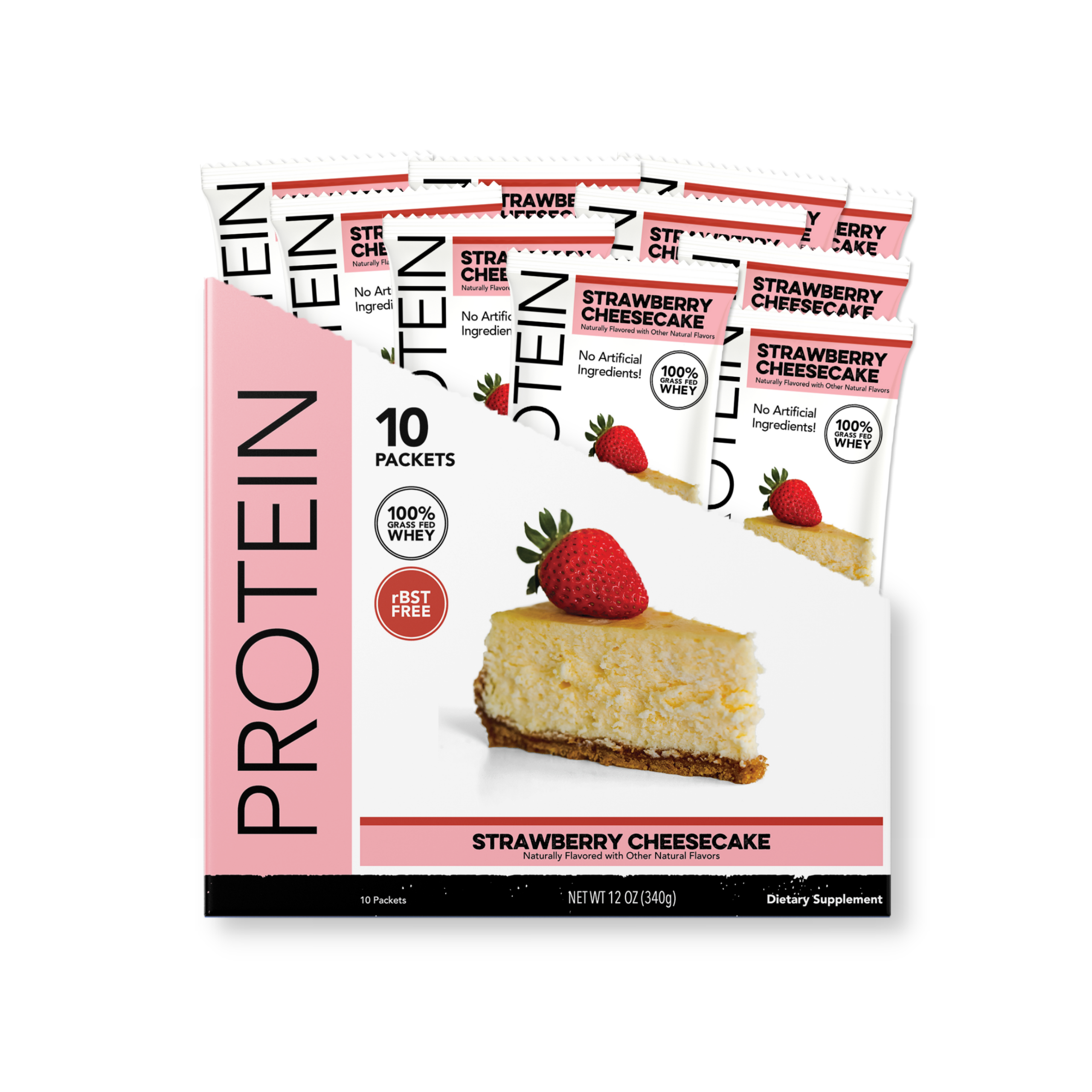 Protein Powder: Strawberry Cheesecake (10 Single Serving Stick Packs)