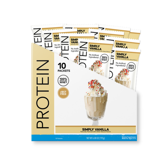 Kid's Protein Powder: Simply Vanilla (10 Single Serving Stick Packs)