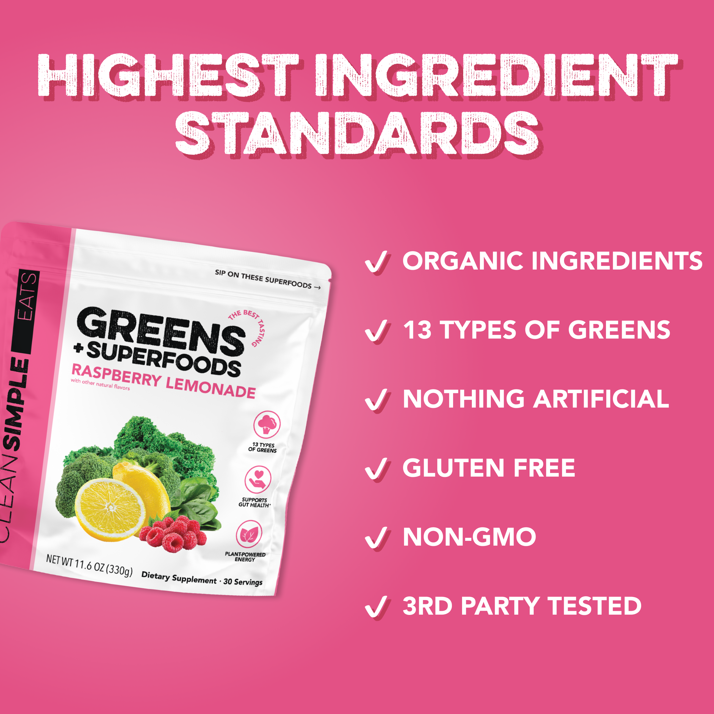 Greens: Raspberry Lemonade Super Greens Mix
