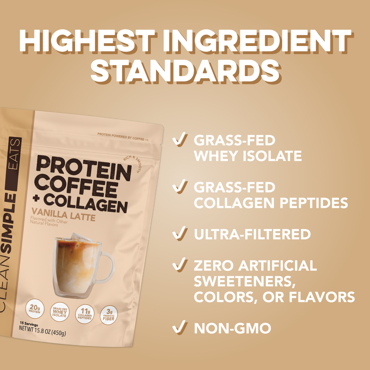 Protein Coffee + Collagen: Vanilla Latte