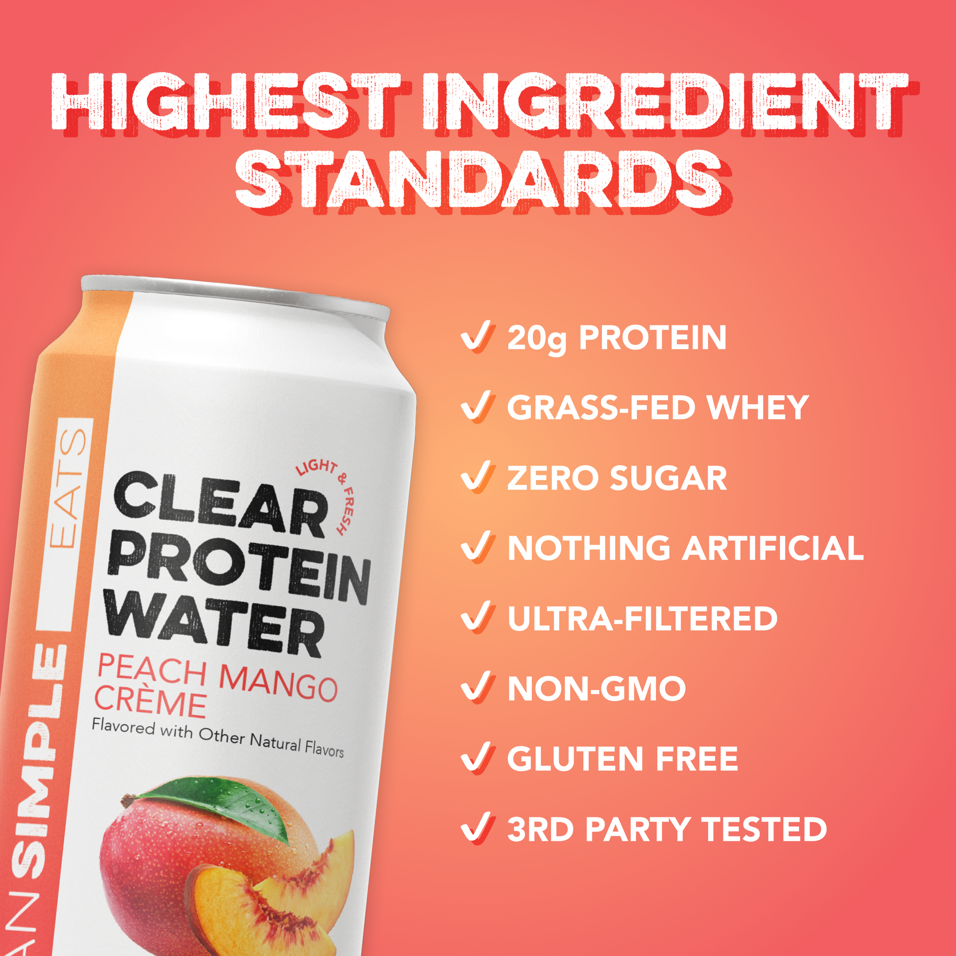 Clear Protein Water: Peach Mango Creme (12 Pack)