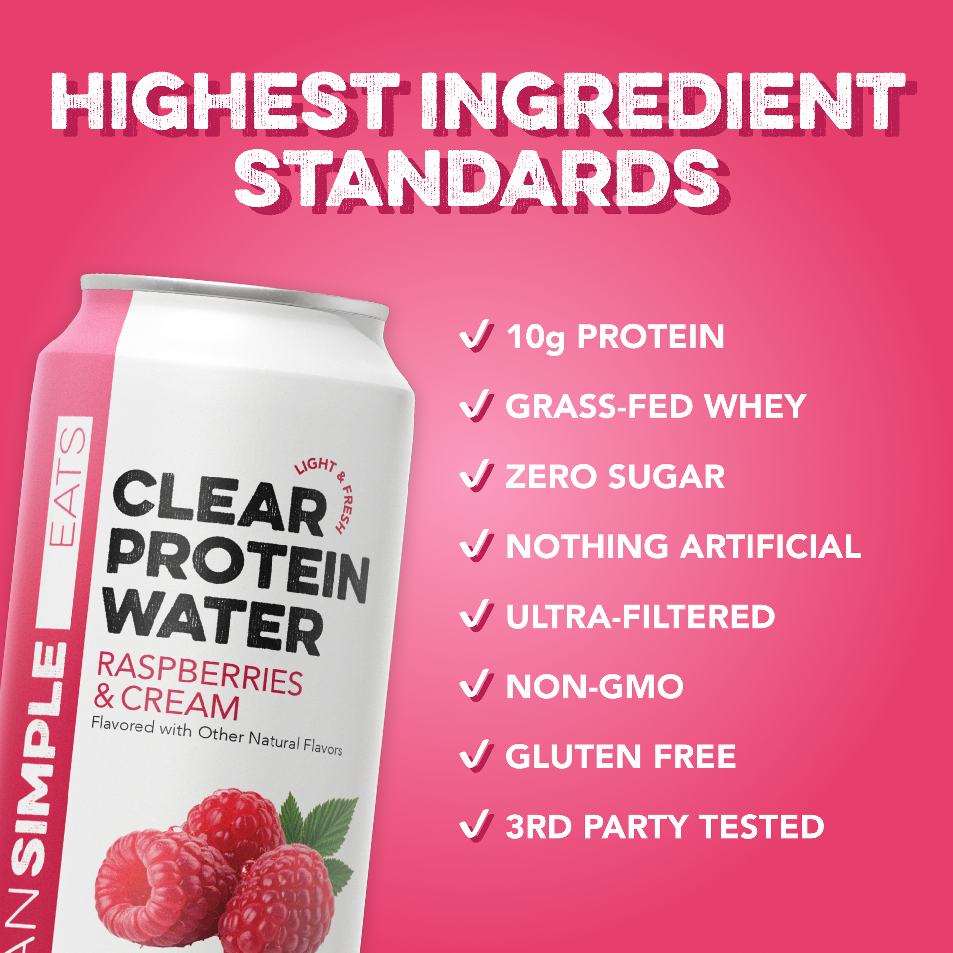 Clear Protein Water: Raspberries & Cream (12 Pack)