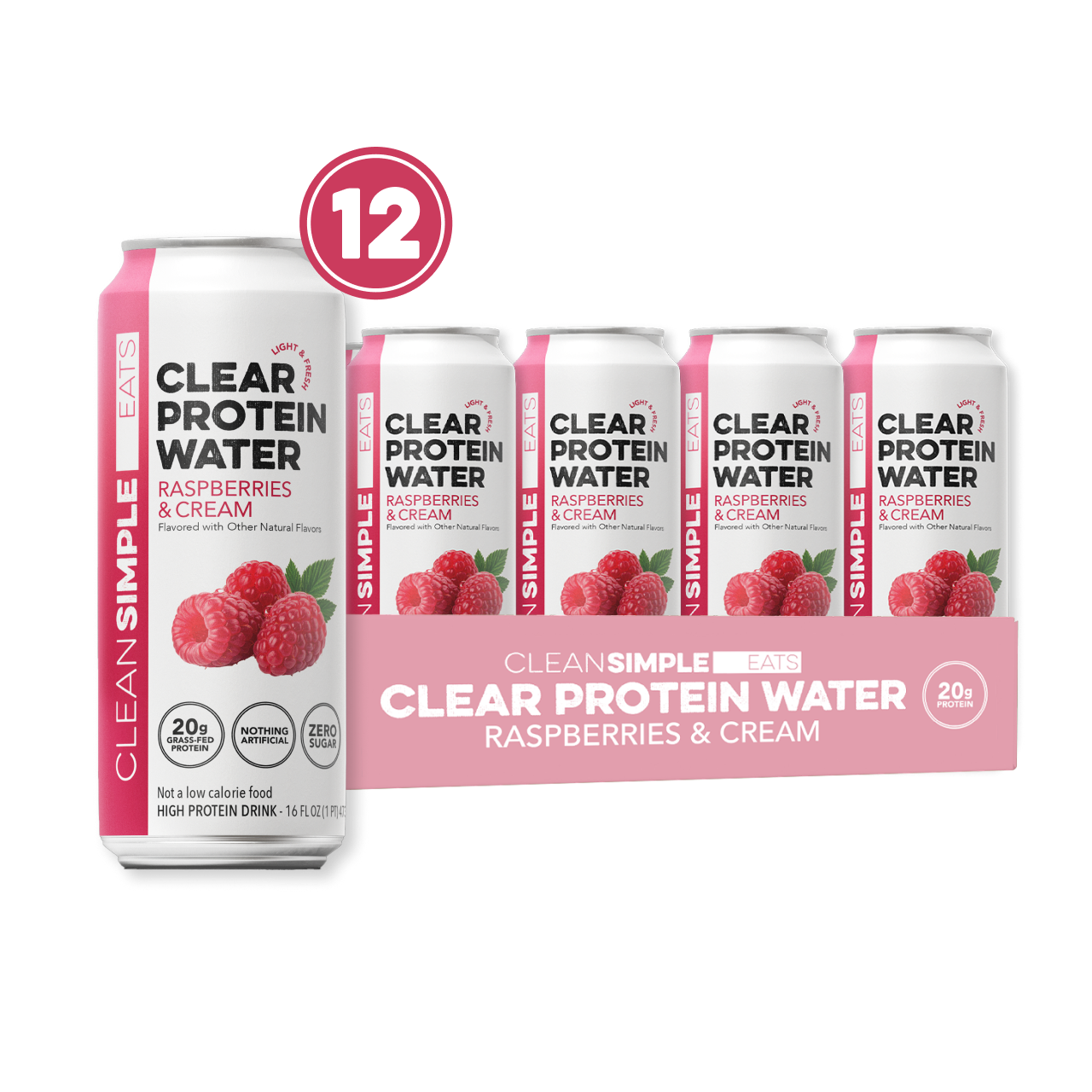 Clear Protein Water: Raspberries & Cream (12 Pack)