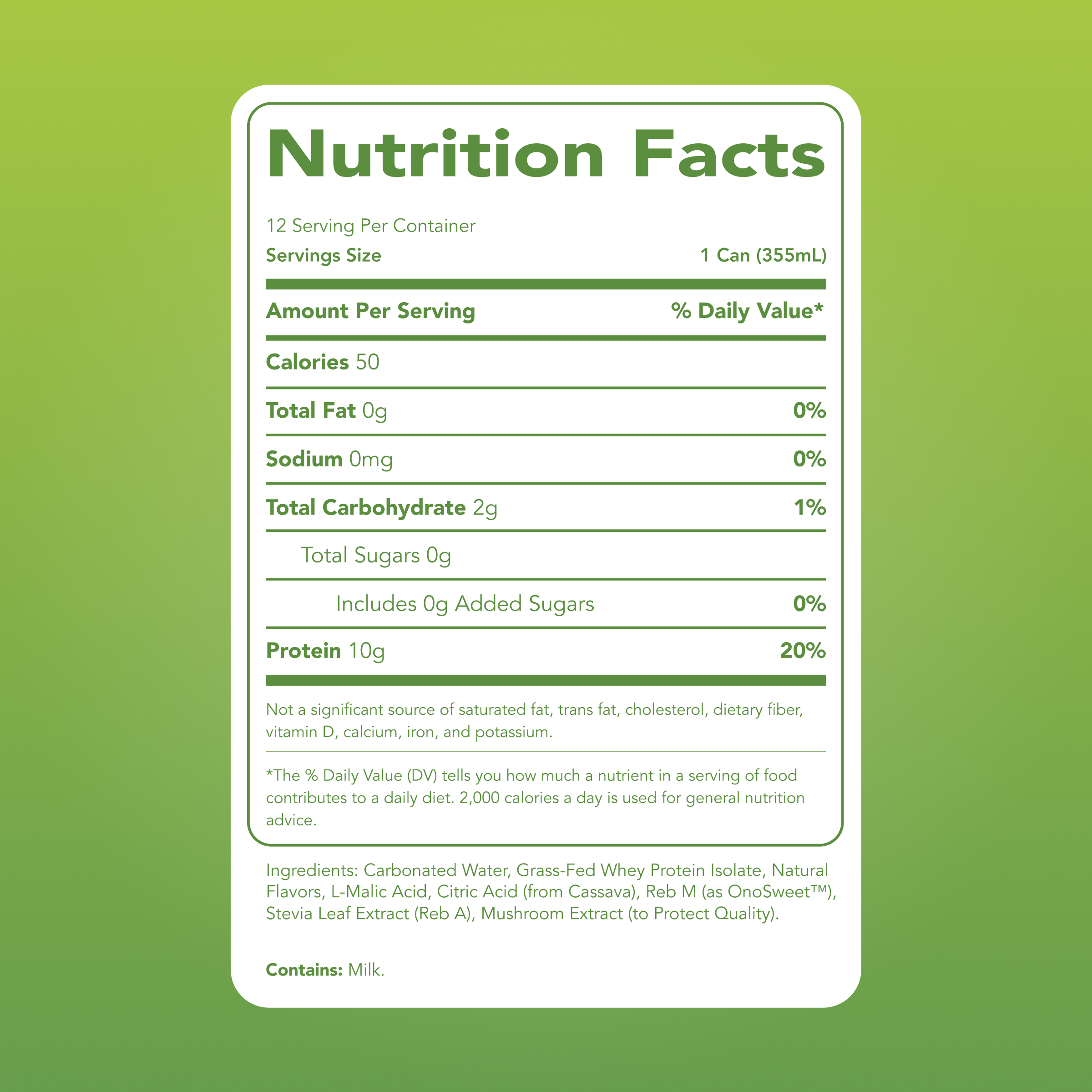 Clear Protein Soda: Sour Green Apple (12oz | 12 Pack)