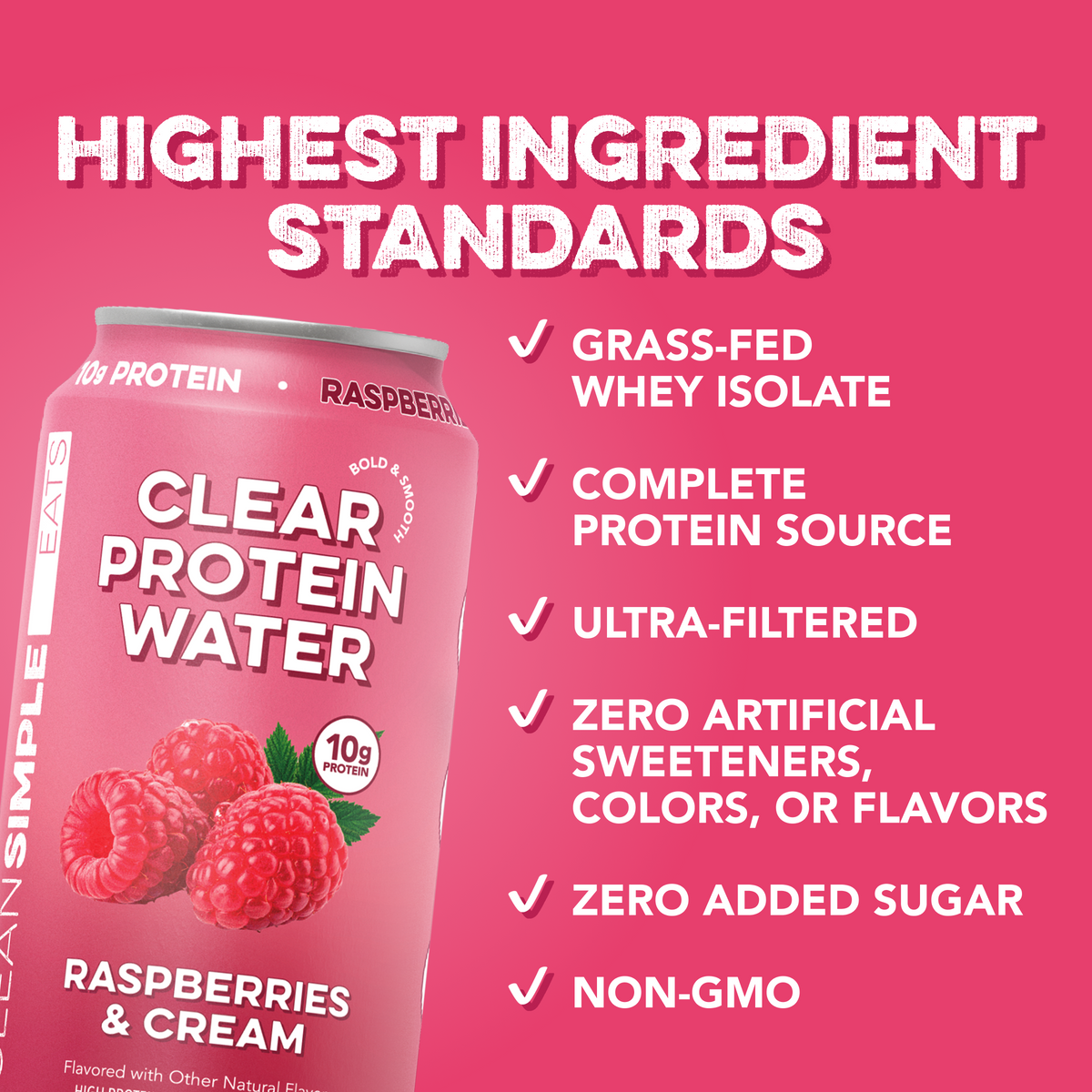 Clear Protein Water: Raspberries & Cream (12 Oz. | 8 Pack)