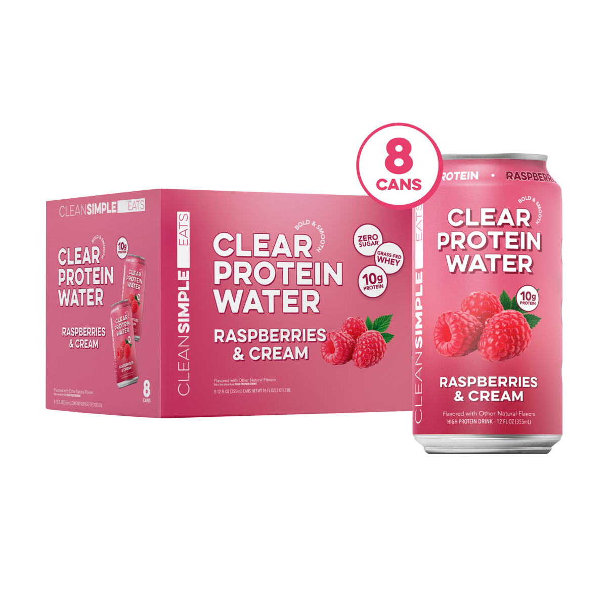 Clear Protein Water: Raspberries & Cream (12 Oz. | 8 Pack)